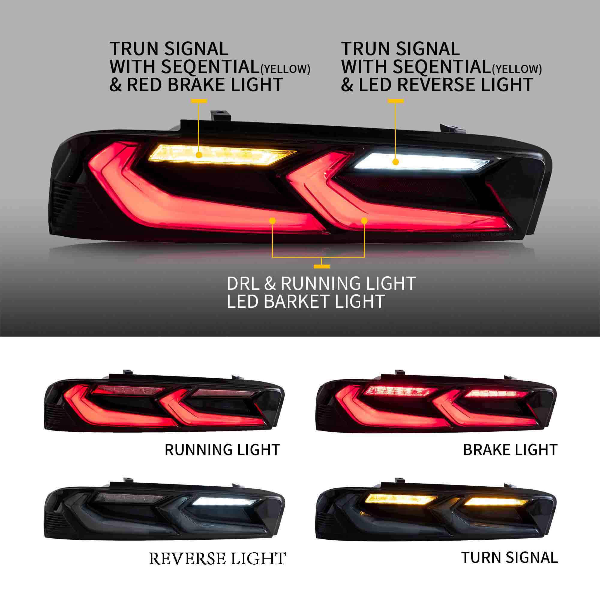 VLAND LED Taillights For 2016-2018 Chevrolet Camaro - Image 3