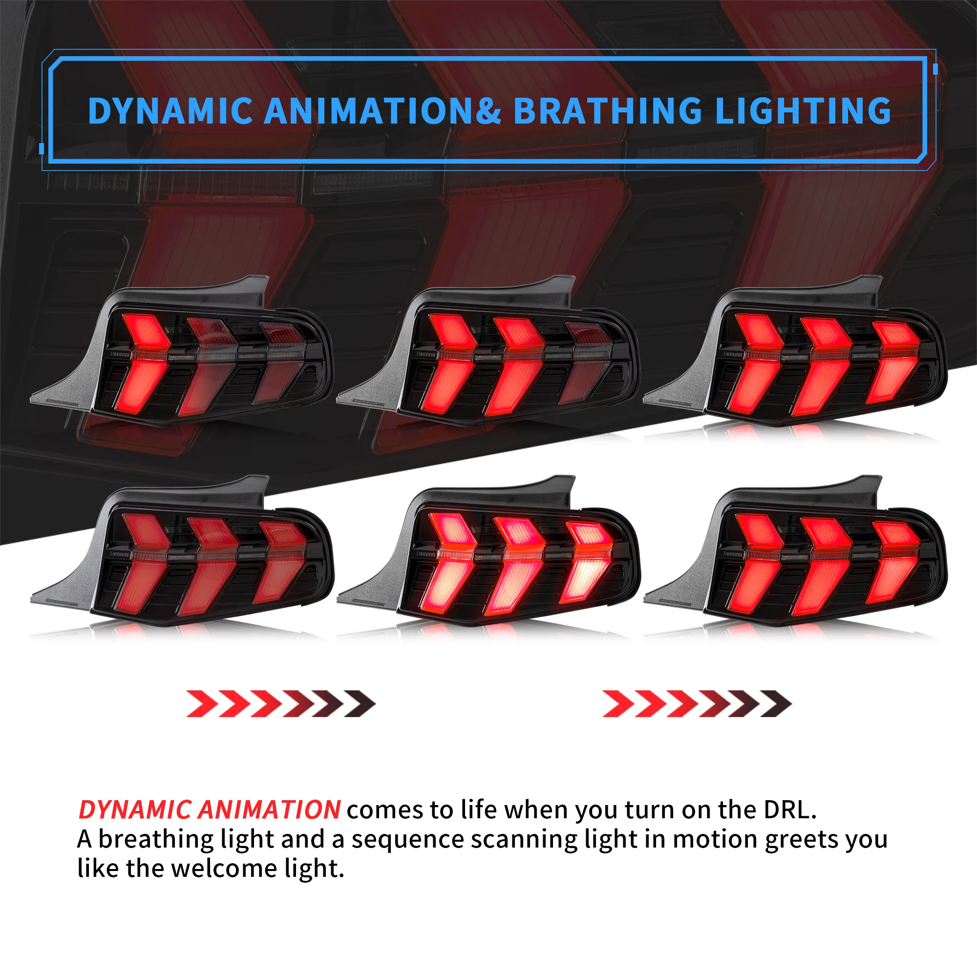 VLAND LED Taillights For 2010 2011 2012 Ford Mustang - Image 5
