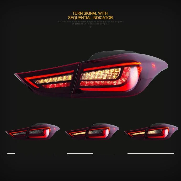 VLAND Led Rear Lamps For 2011-2015 Hyundai Elantra Sedan & Coupe Aftermarket Tail Lights - Image 7