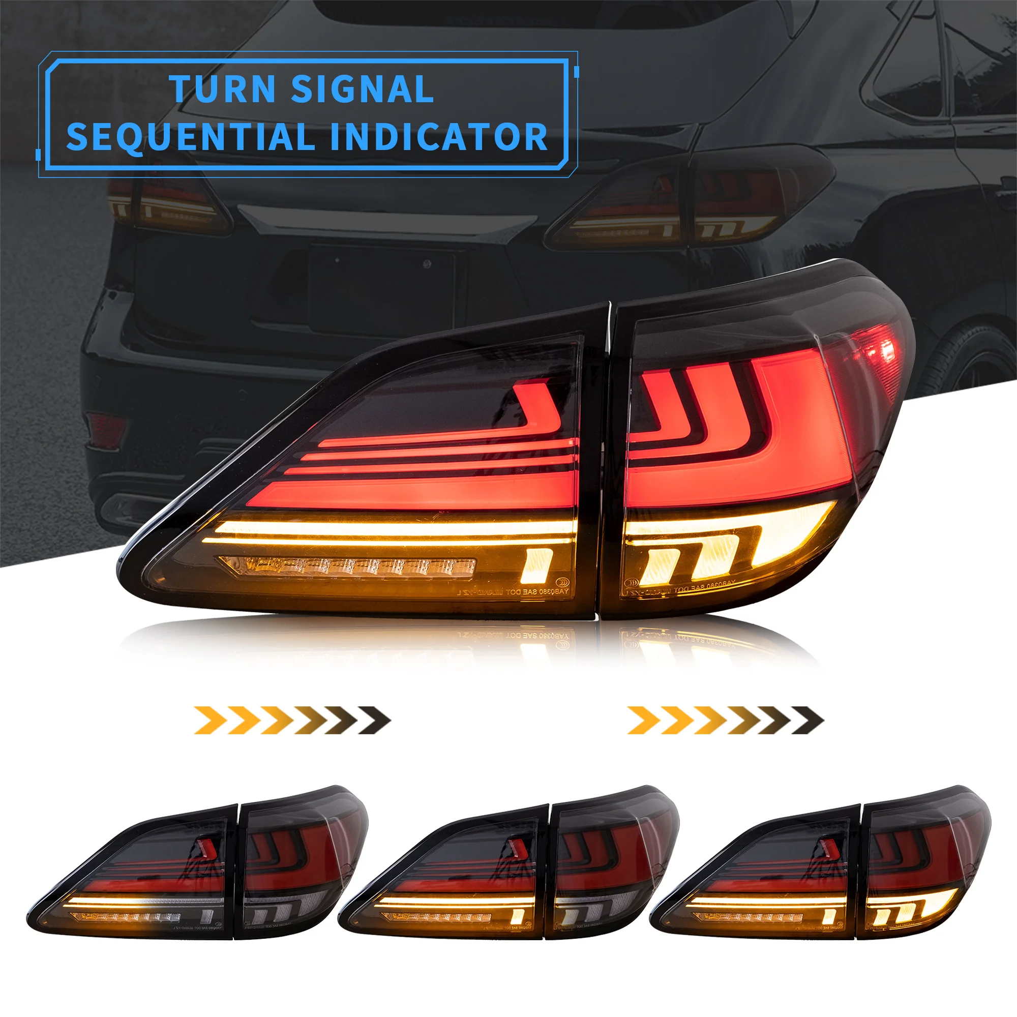 VLAND LED Taillights For 2010-2015 Lexus RX 350 450h 270 - Image 4