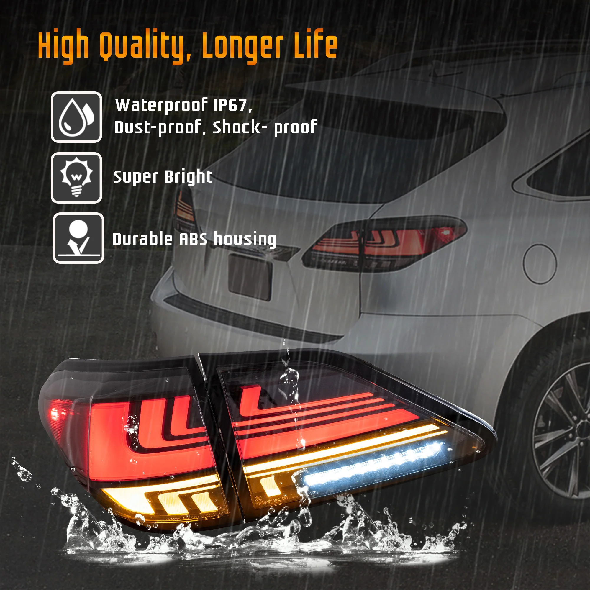 VLAND LED Taillights For 2010-2015 Lexus RX 350 450h 270 - Image 7