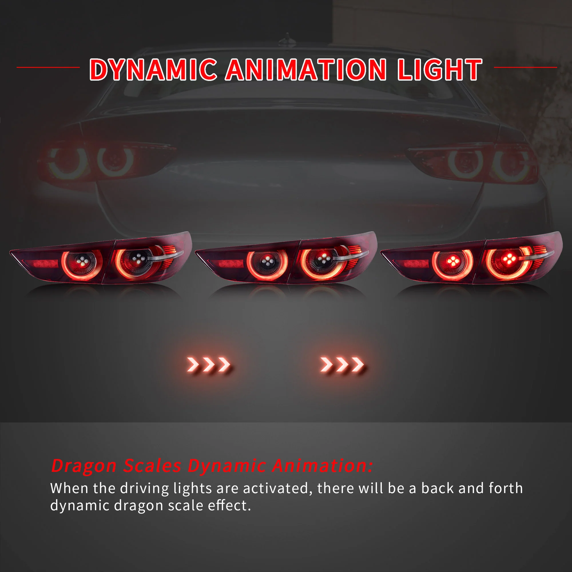 VLAND LED Tail Lights For 2019-2025 Mazda 3 Sedan - Image 5