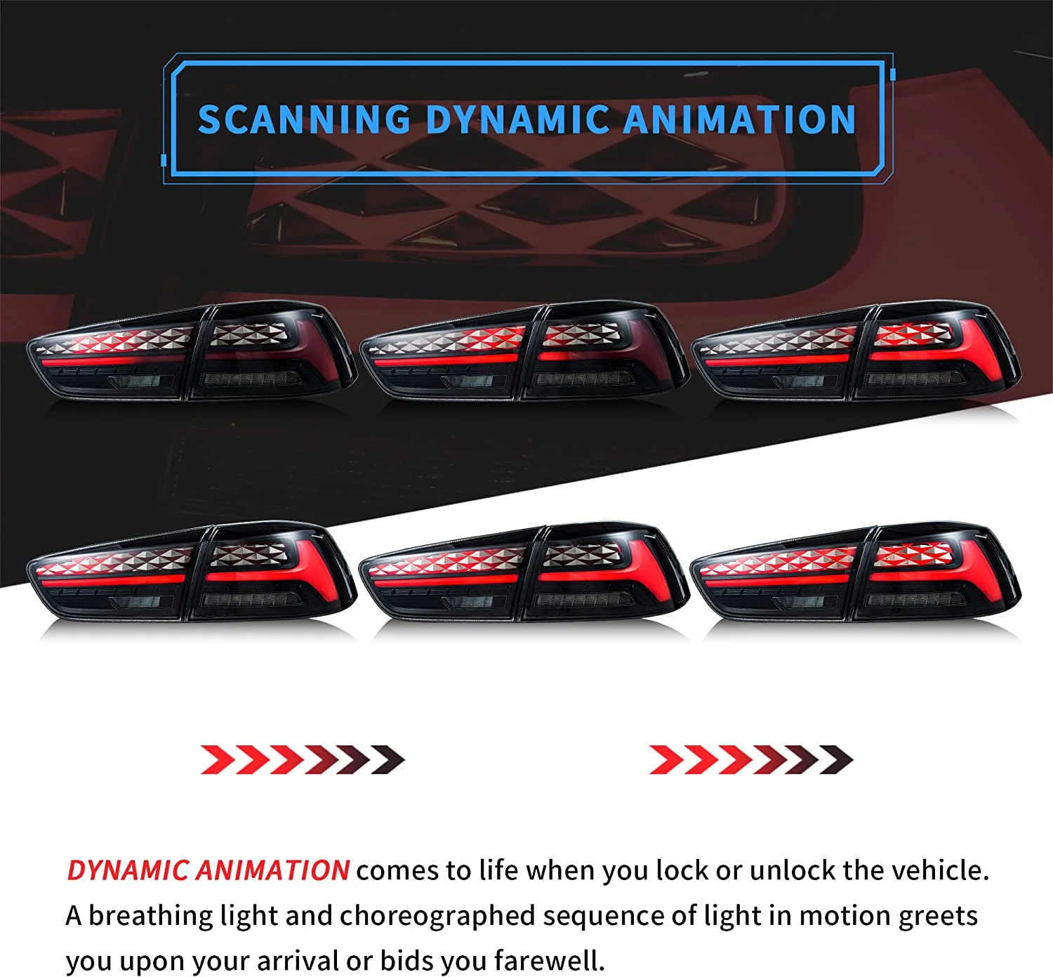 VLAND LED Tail lights For 2008-2017 Mitsubishi Lancer Sedan/EVO X - Image 5
