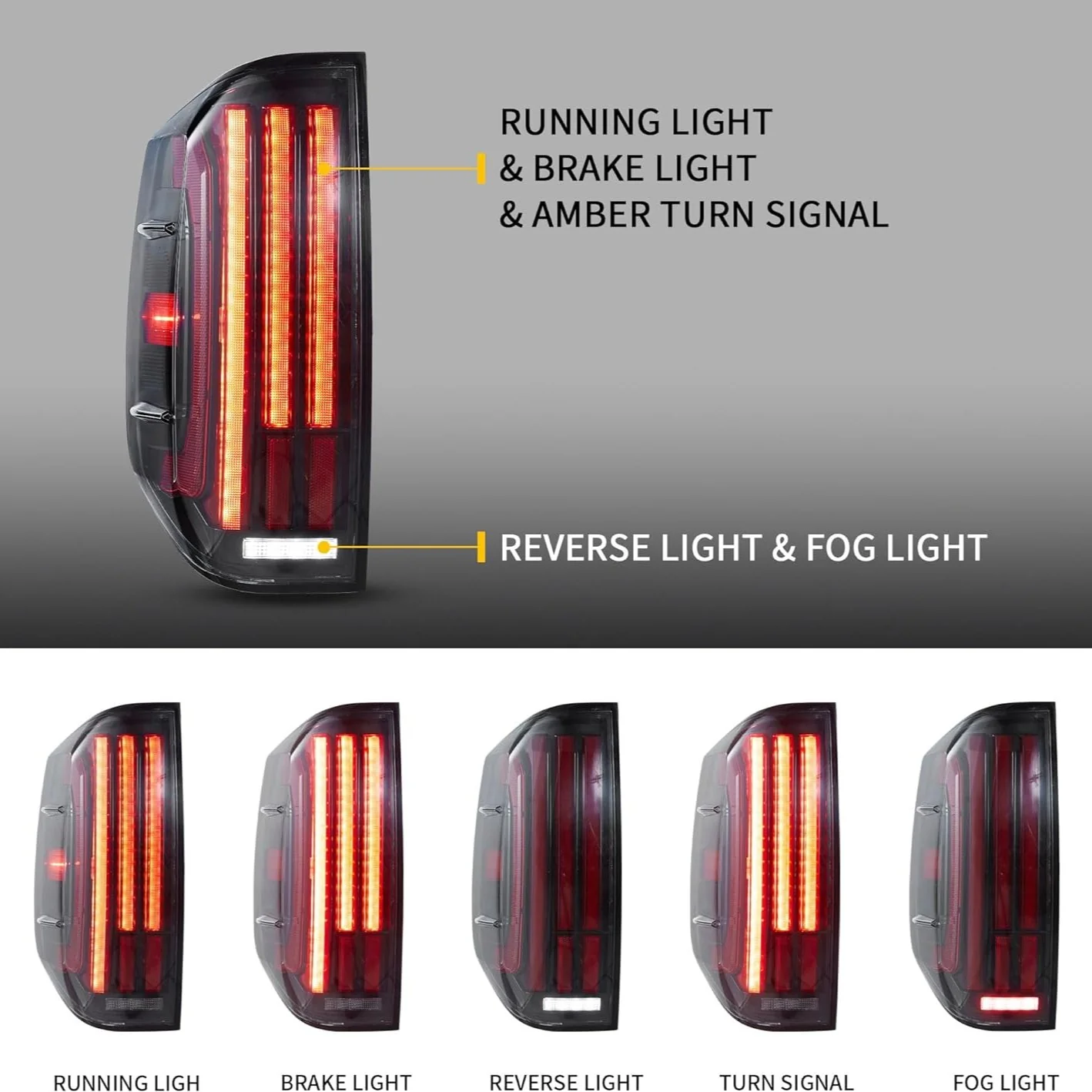 VLAND LED Tail Lights For 2014-2021 Toyota Tundra W/Startup Animation - Image 4