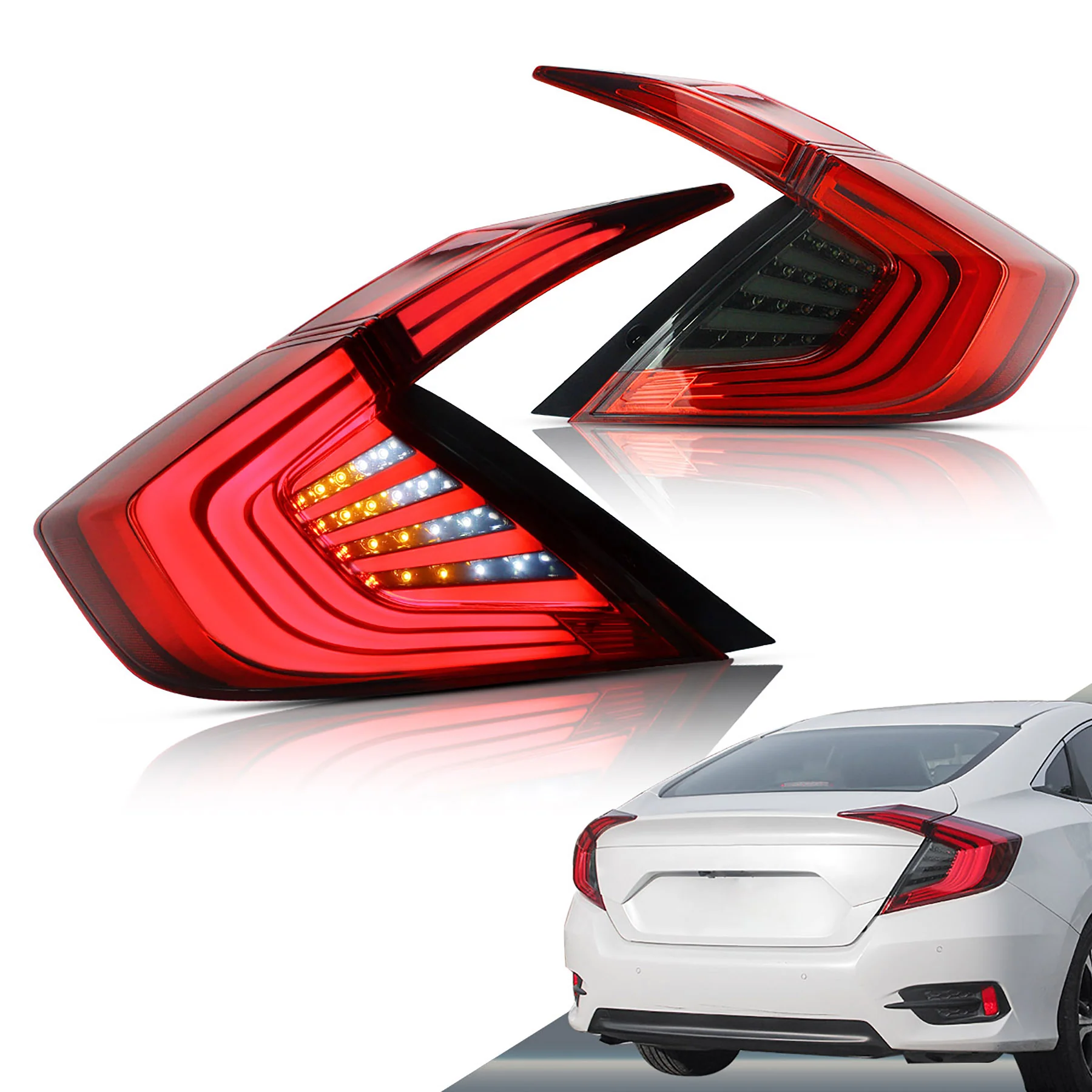 VLAND LED Taillights For 2016-2021 Honda Civic Sedan 10th Gen - Image 11