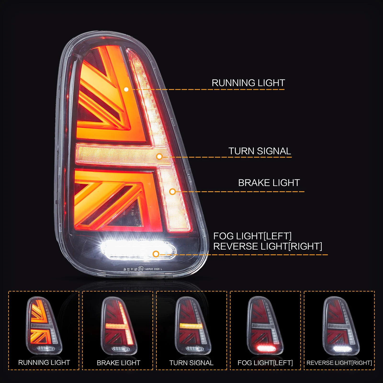 VLAND LED Taillights For 2001-2006 Mini Cooper R50 R52 R53 - Image 3