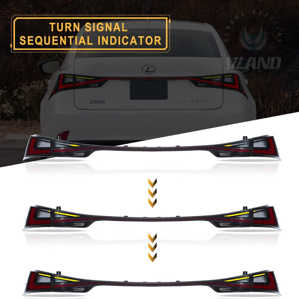 VLAND LED Taillights For 2014-2020 Lexus IS 250 350 200t 300h F Sport - Image 4