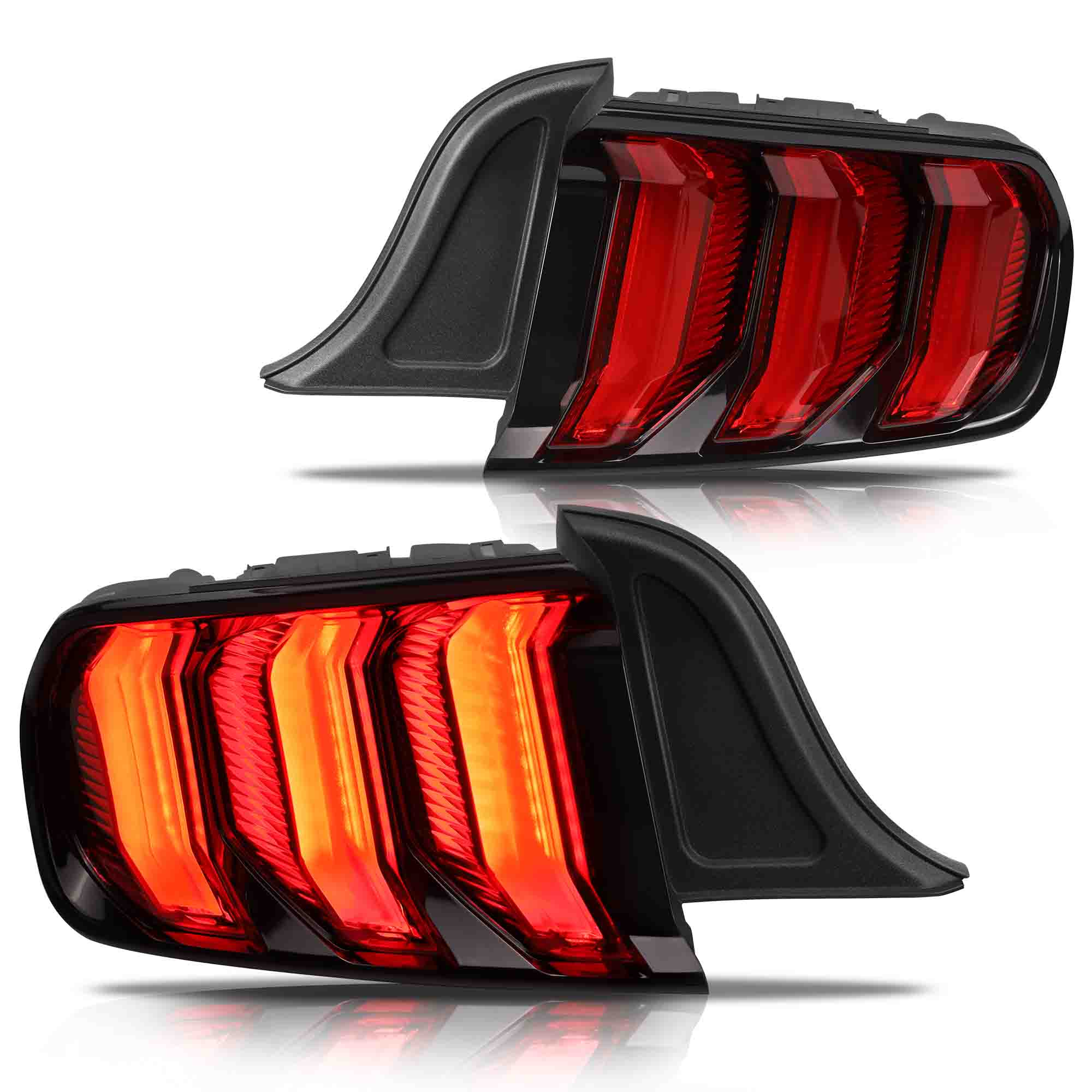 VLAND LED Taillights For 2015-2023 Ford Mustang USA Specs W/Red Turn Signal - Image 3