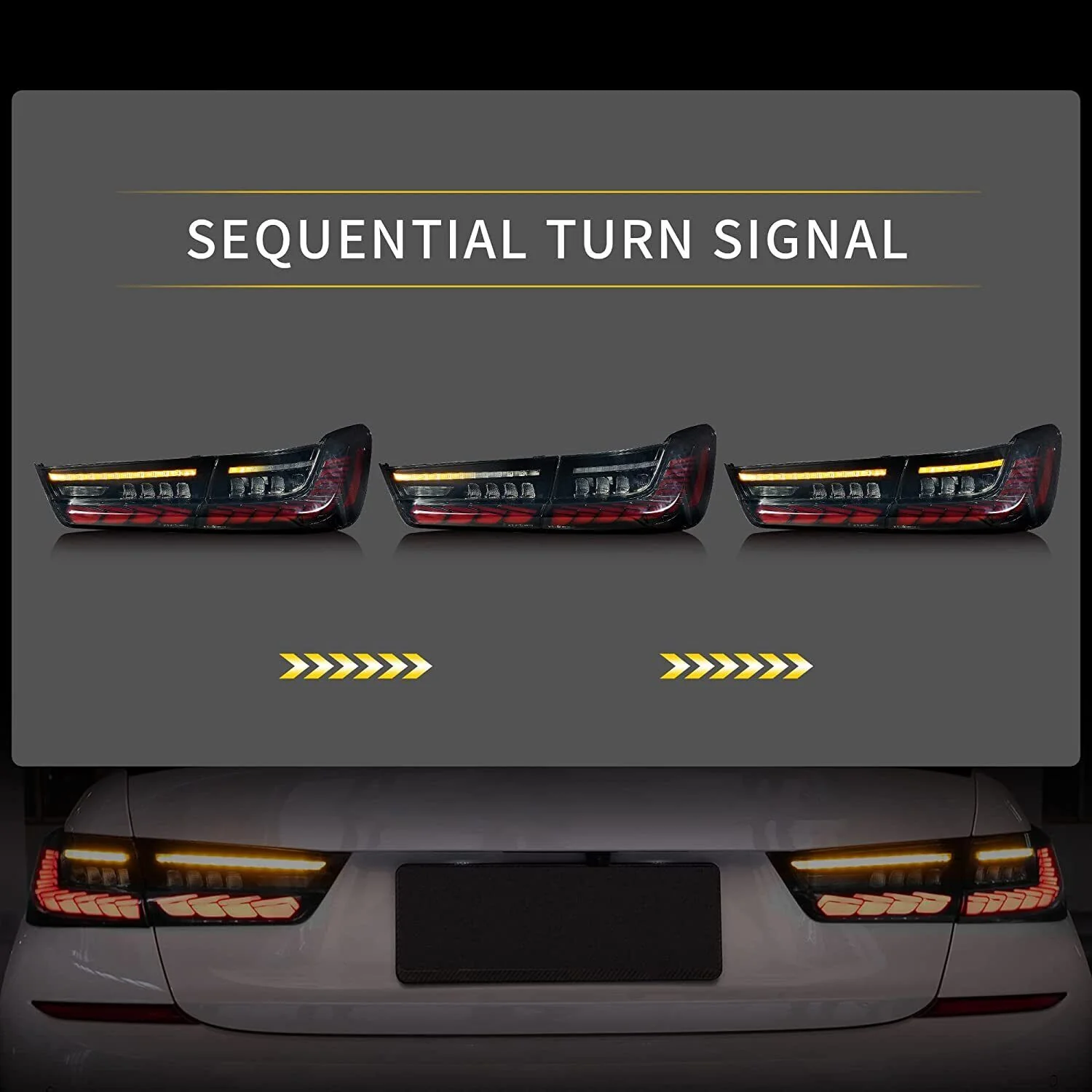 VLAND LED Taillights For 2020-2024 BMW 3 Series G20 M3 G80 W/Sequential Amber Turn Signal - Image 4