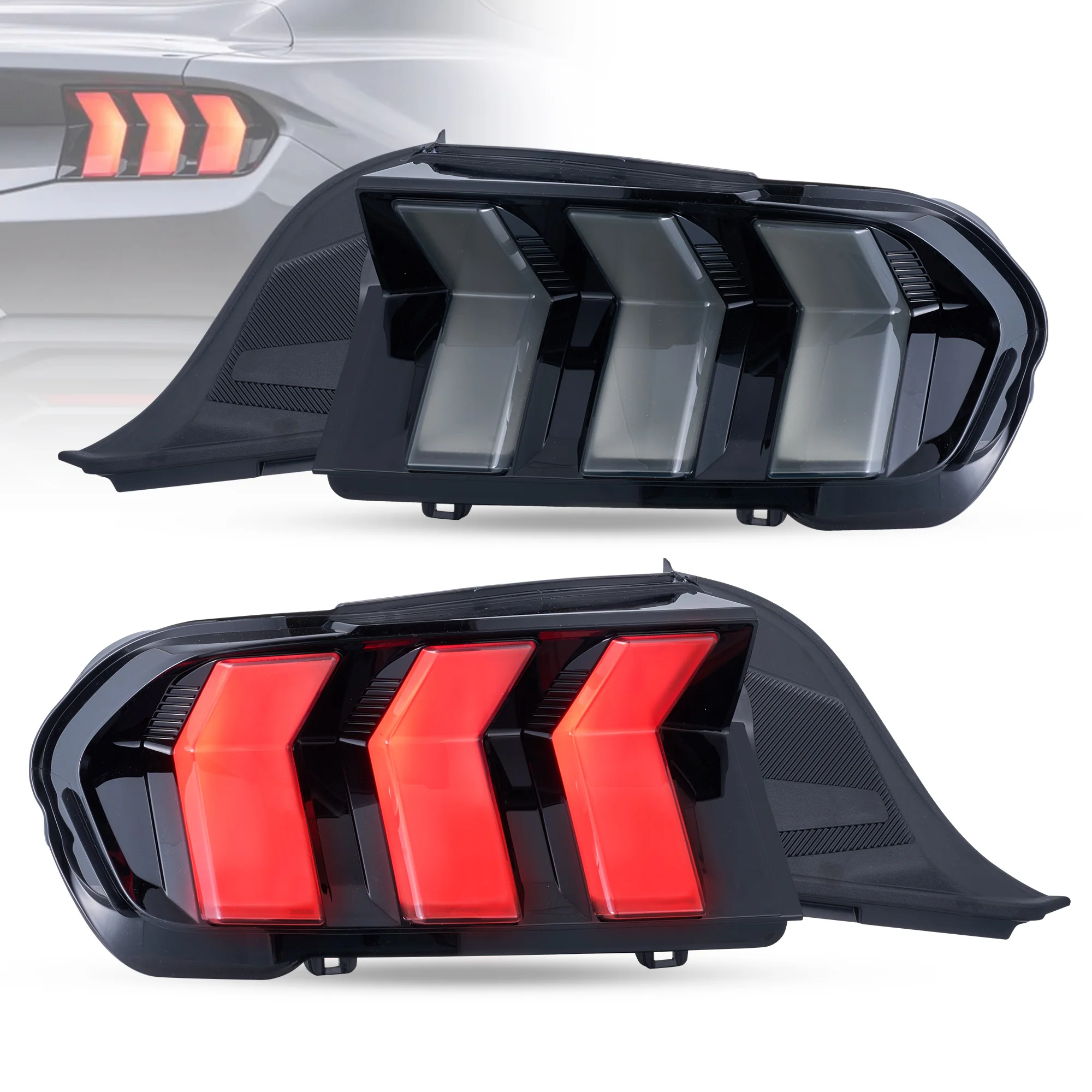 VLAND LED Taillights For 2024-2026 Ford Mustang S650 W/ Red Sequential Turn Signals - Image 2