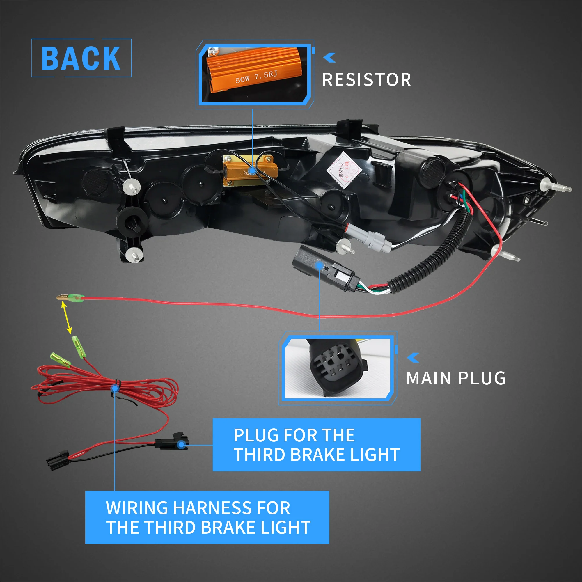 VLAND LED Taillights For Chevrolet Camaro 2016-2018 w/Sequential Turn Signal(Red) - Image 5