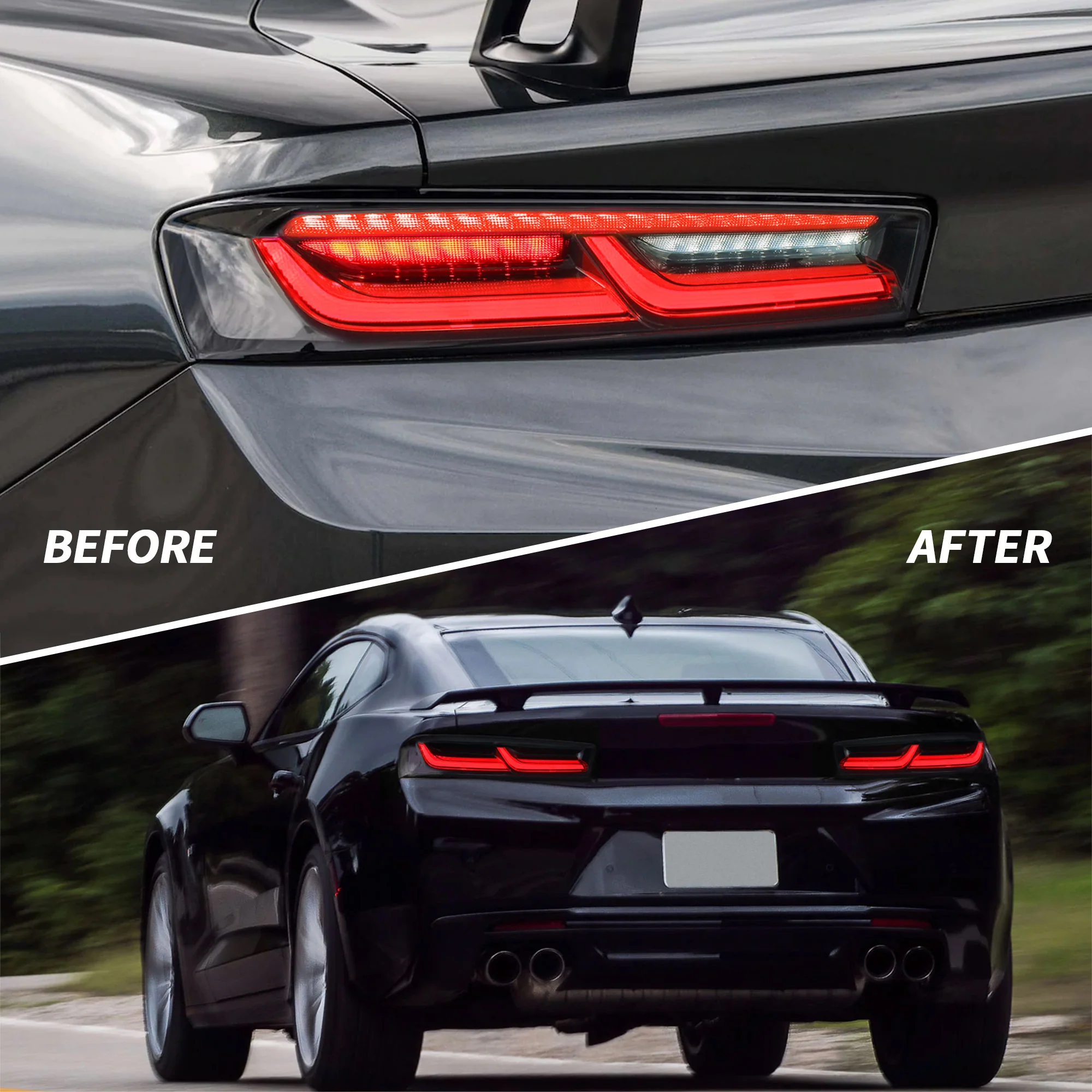 VLAND LED Taillights For Chevrolet Camaro 2016-2018 w/Sequential Turn Signal(Red) - Image 6