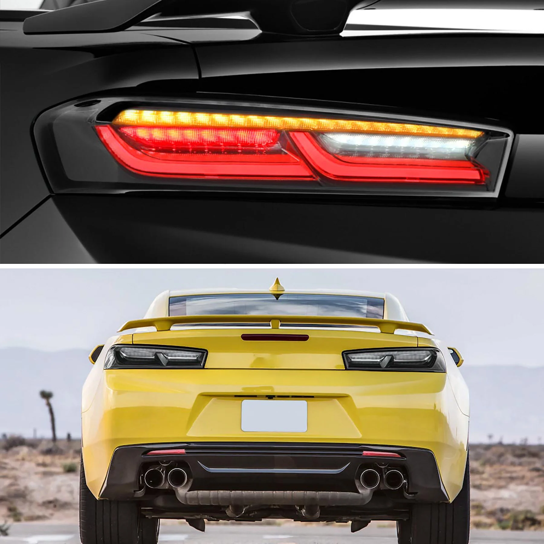 VLAND LED Taillights For 2016-2018 Chevrolet Camaro w/Sequential Turn Signal(Amber) - Image 6