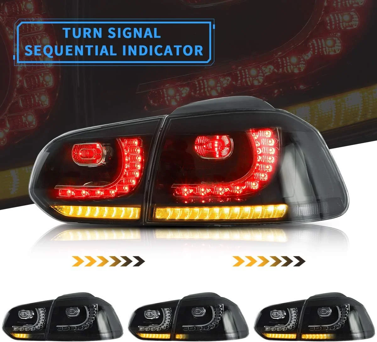 VLAND LED Taillights For 2009-2014 Volkswagen Golf 6 MK6 - Image 5