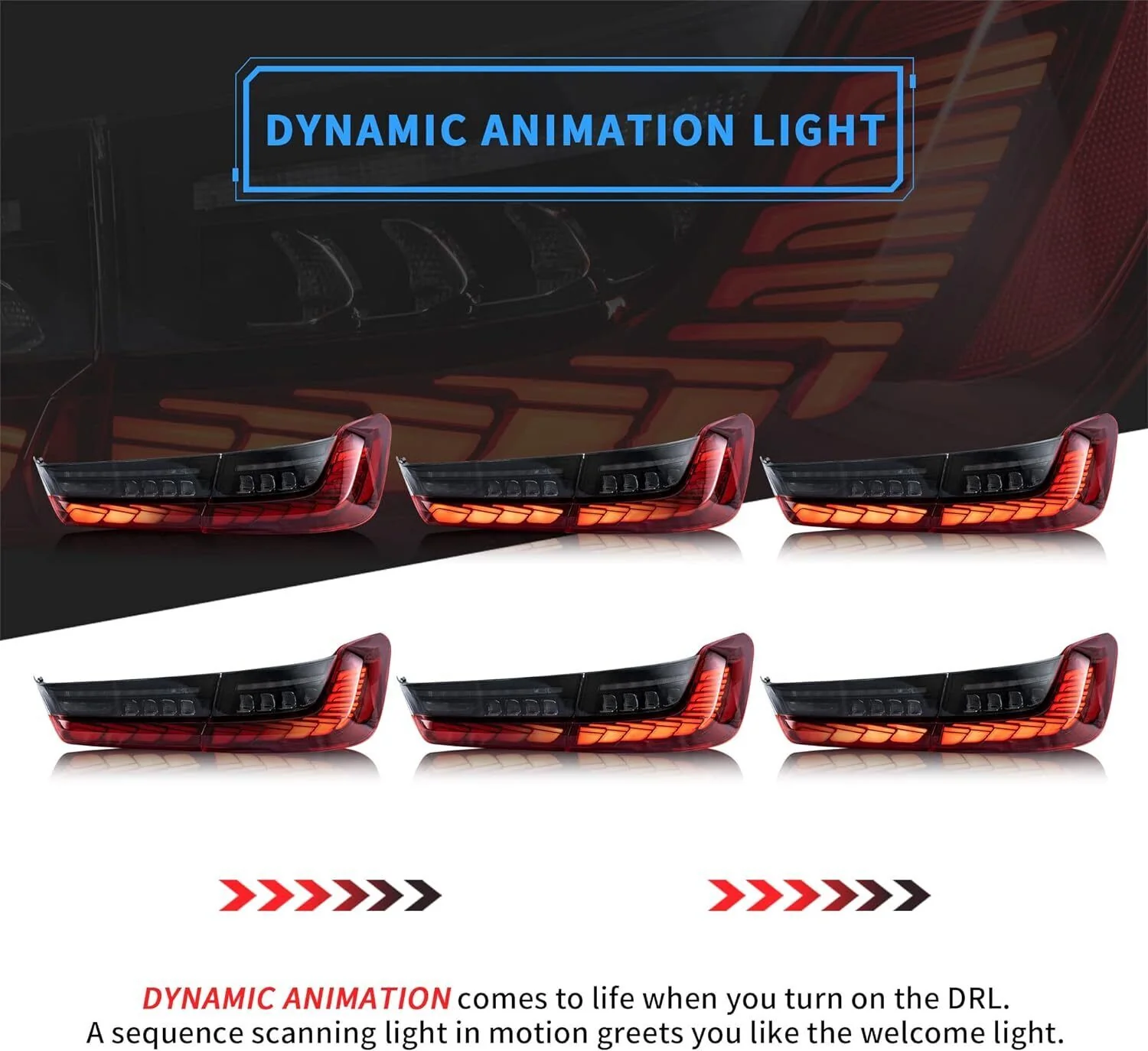VLAND LED Taillights For 2020-2024 BMW 3 Series G20 M3 G80 W/Red Turn Signal - Image 5