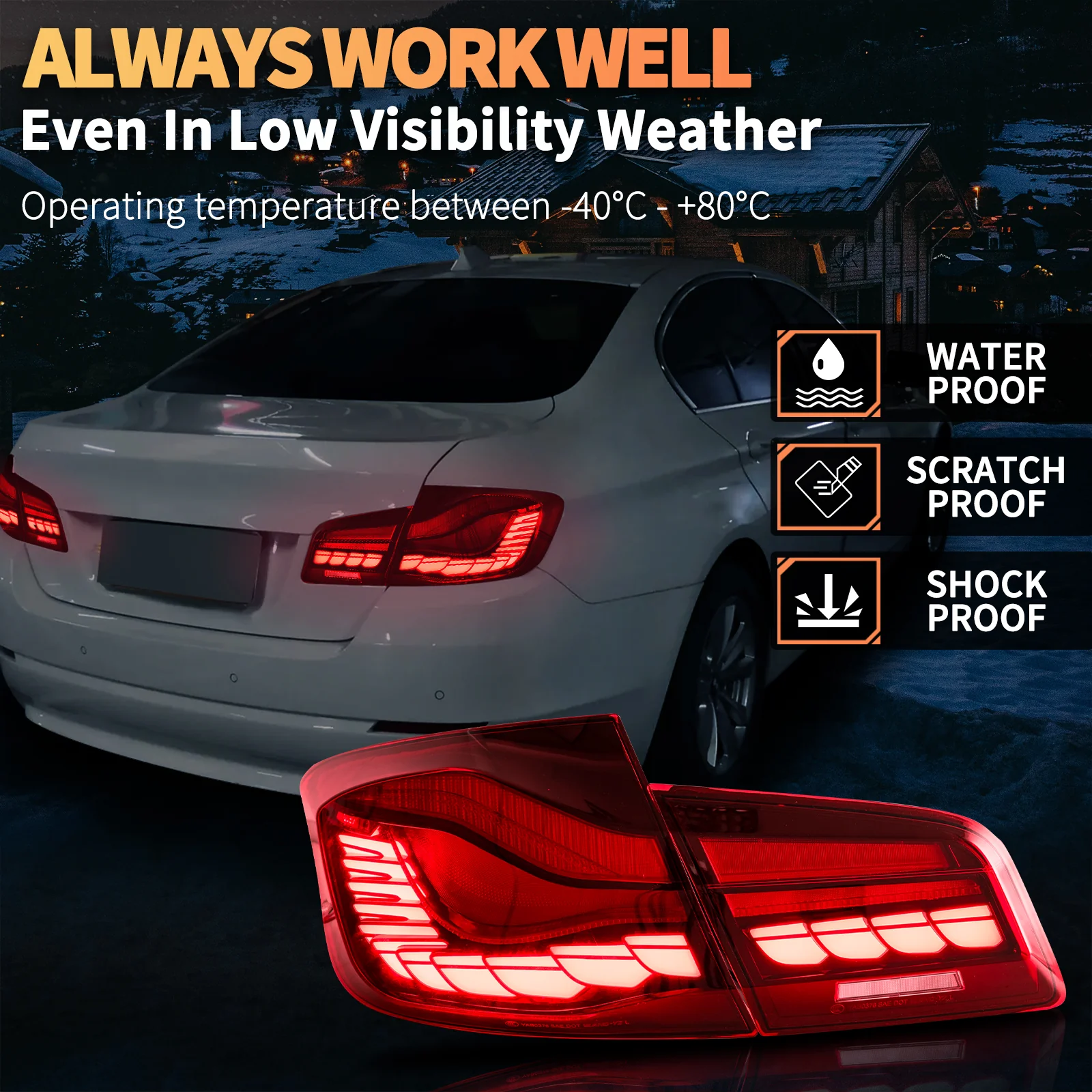 VLAND LED Tail Lights For 6th Gen BMW 5-Series 2010-2017 F10 F18 - Image 5