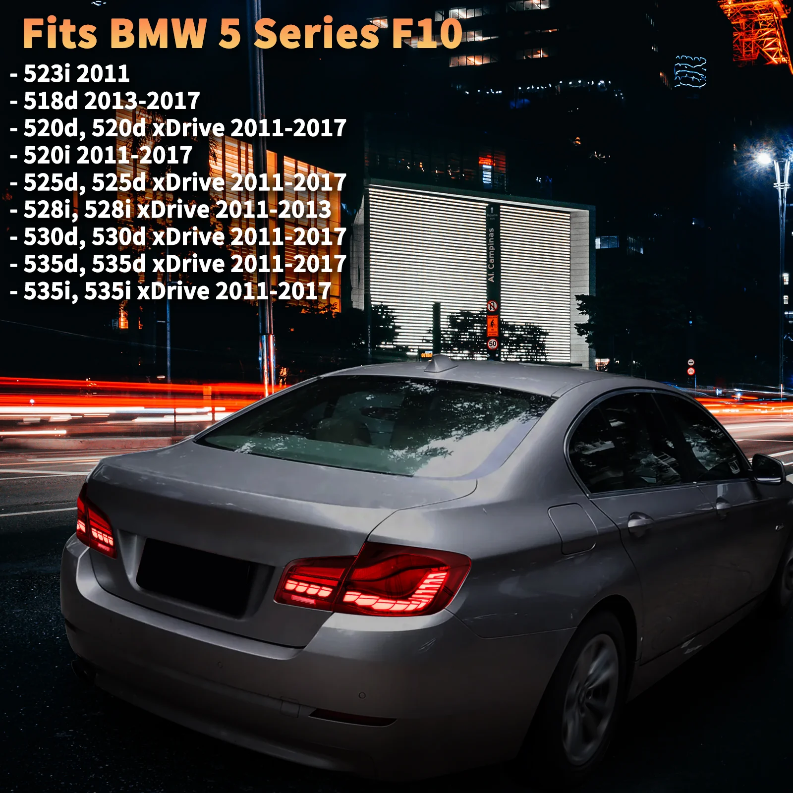 VLAND LED Tail Lights For 6th Gen BMW 5-Series 2010-2017 F10 F18 - Image 7