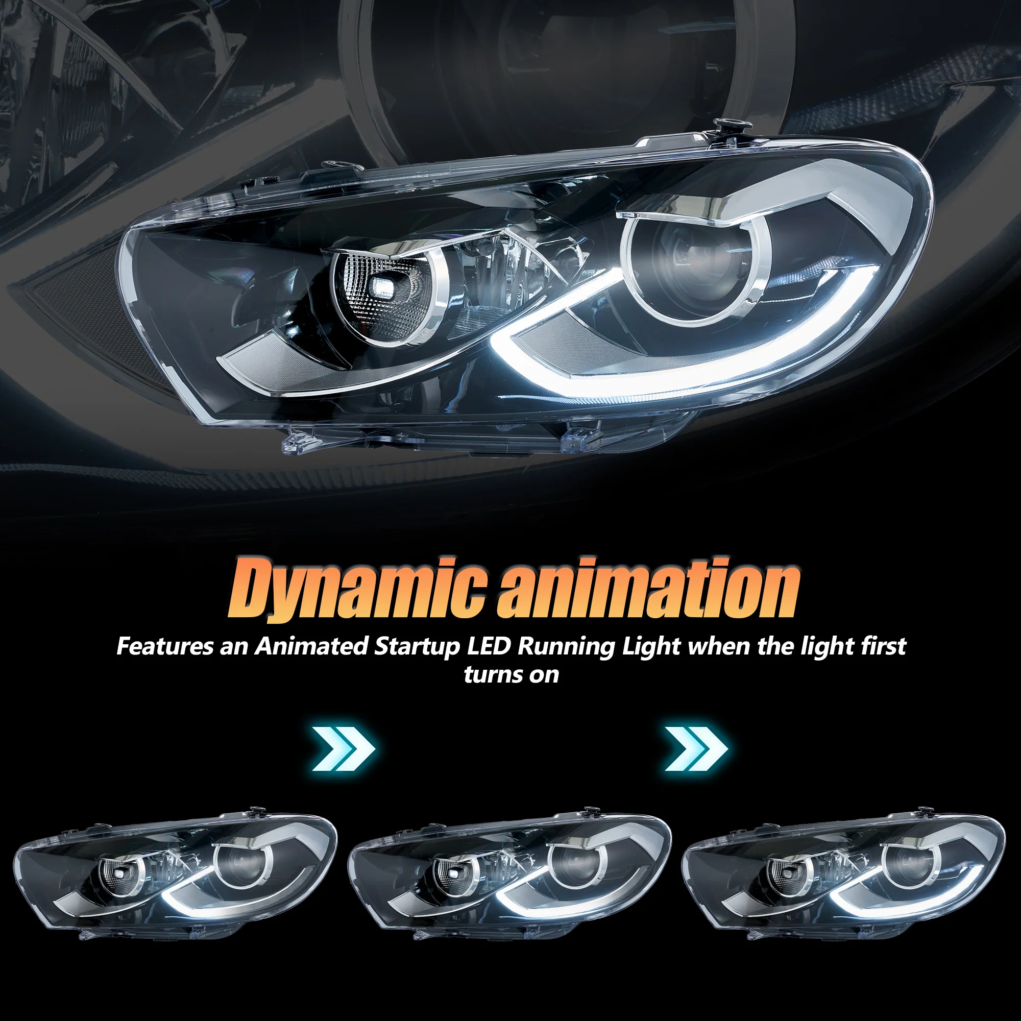 VLAND Projector Headlights For 2009-2014 Volkswagen Scirocco - Image 4