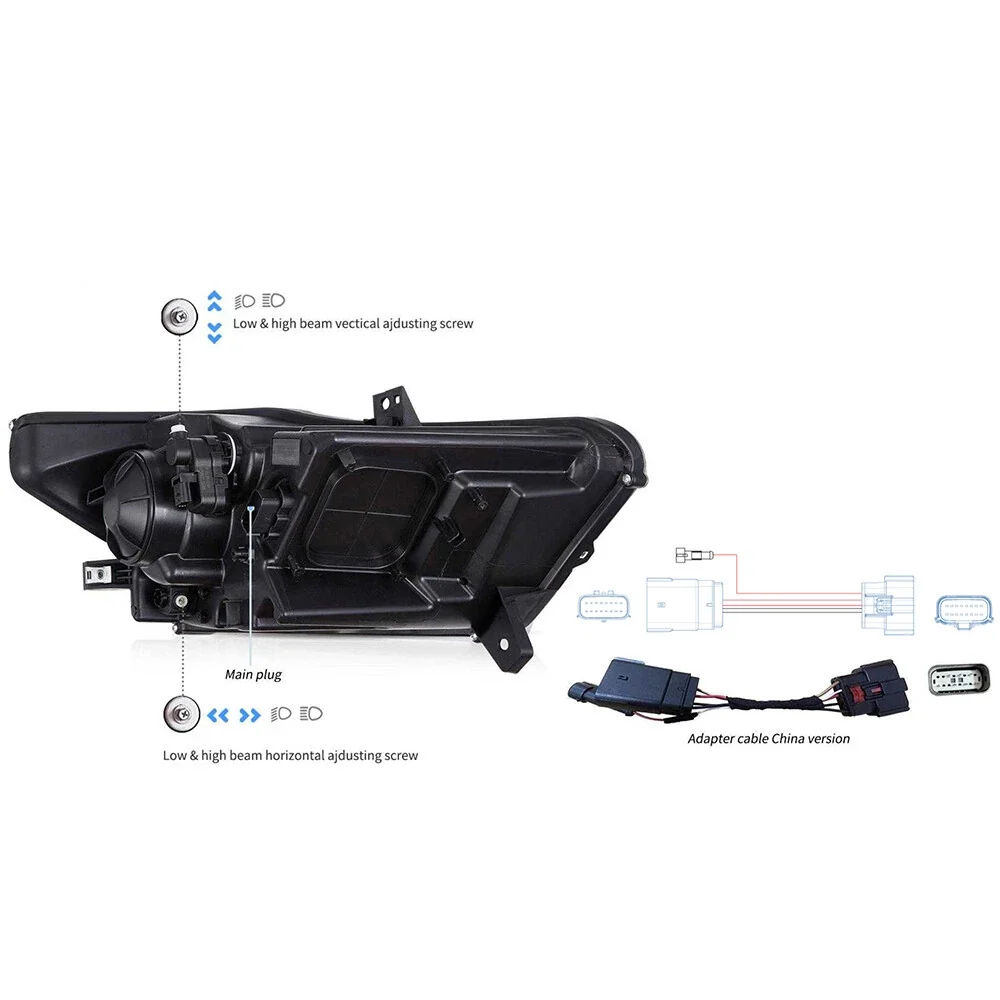 VLAND Projector Headlights For 2015-2017 Ford Mustang S550 Pre-Facelift - Image 3