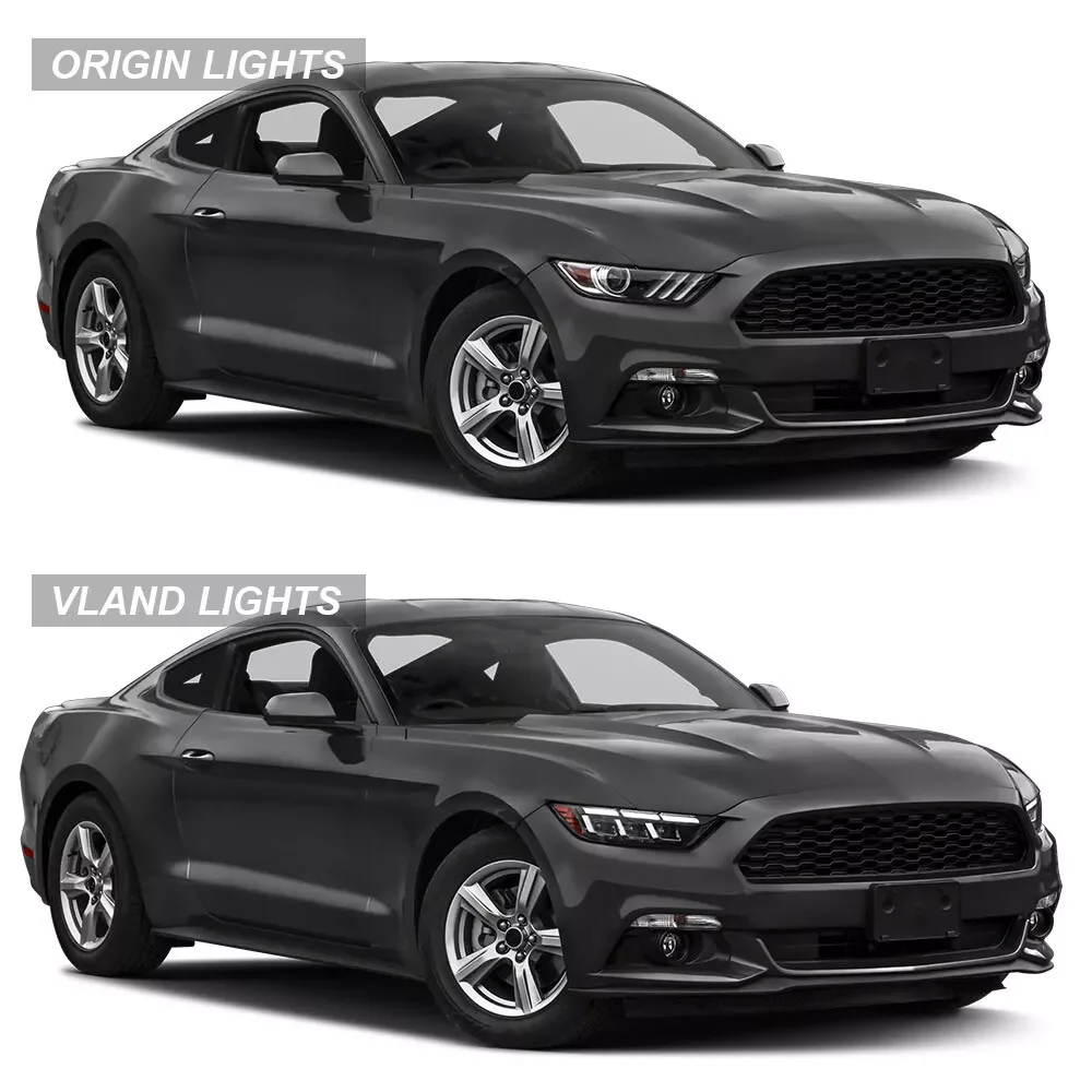 VLAND Projector Headlights For 2015-2017 Ford Mustang S550 Pre-Facelift - Image 4