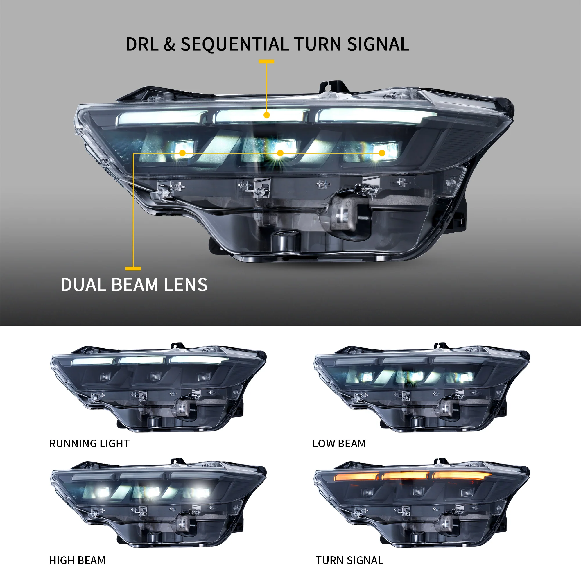 VLAND Projector Headlights For 2024-2026 Ford Mustang S650 - Image 3