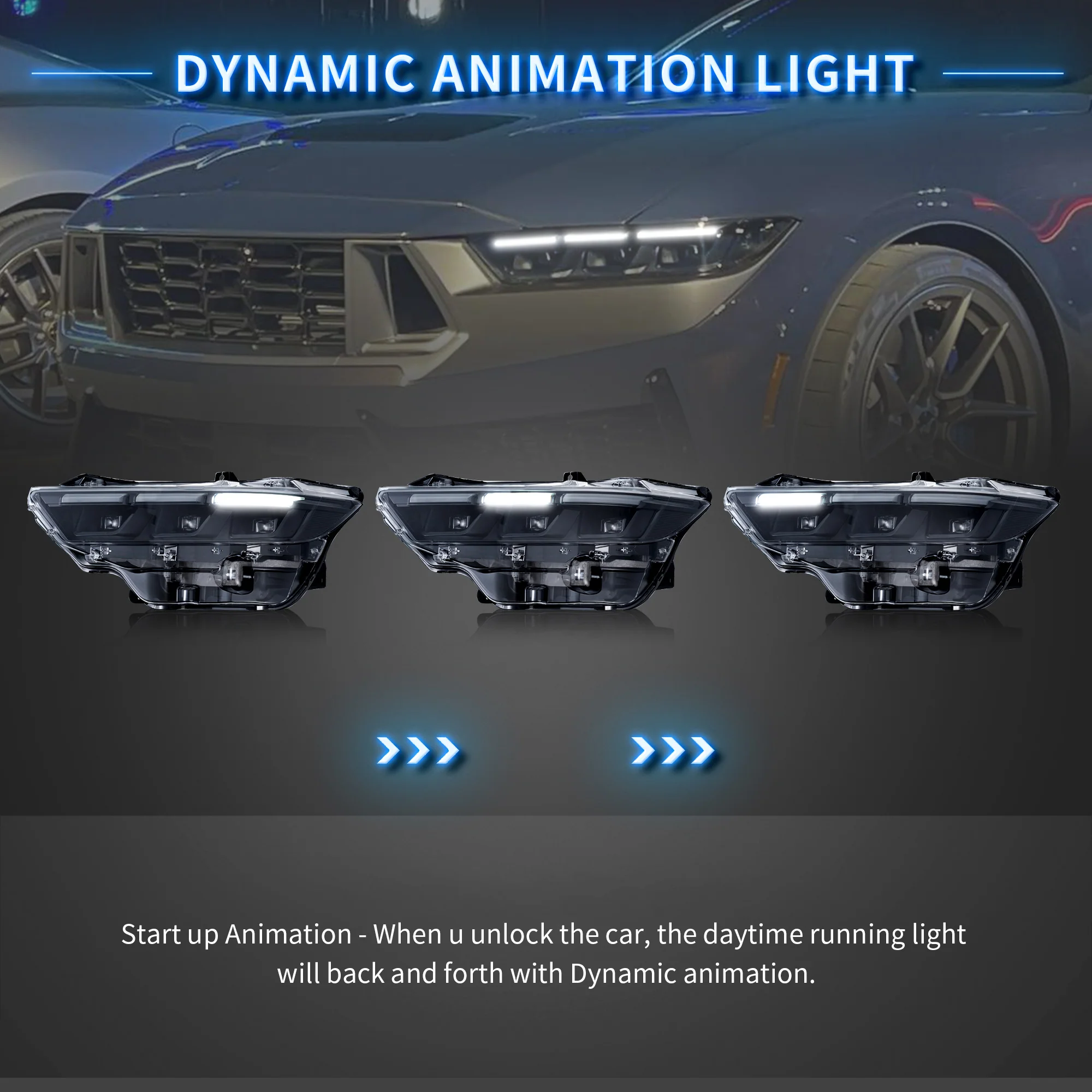VLAND Projector Headlights For 2024-2026 Ford Mustang S650 - Image 5