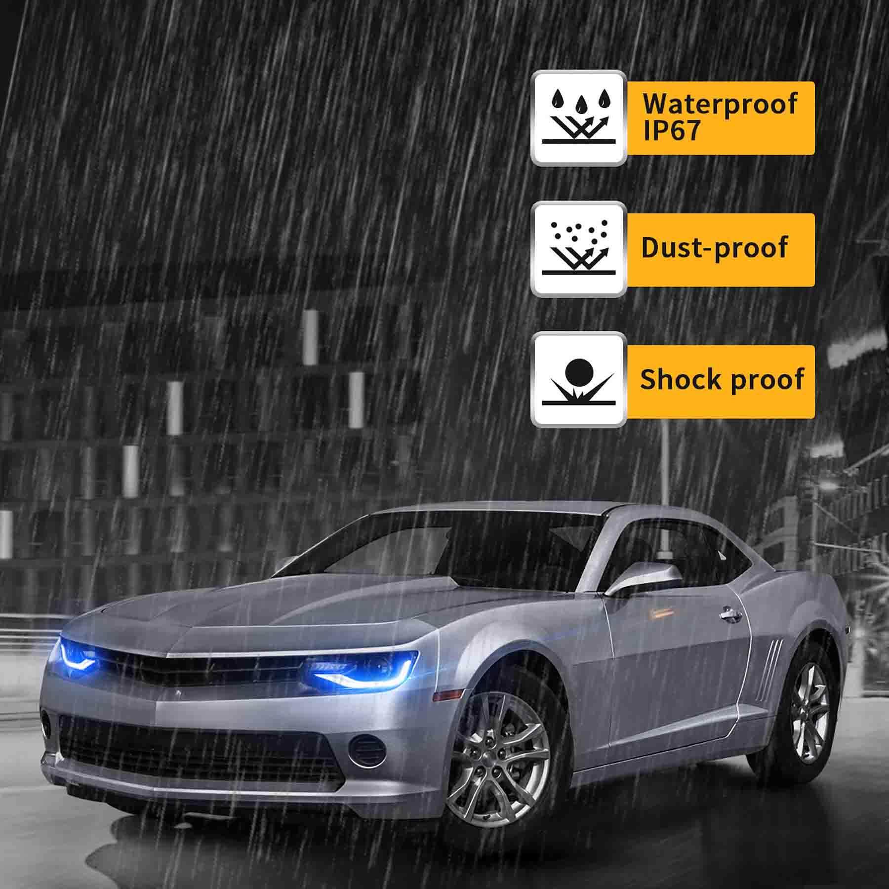 VLAND LED RGB Headlights For 2014 2015 Chevrolet Camaro - Image 5
