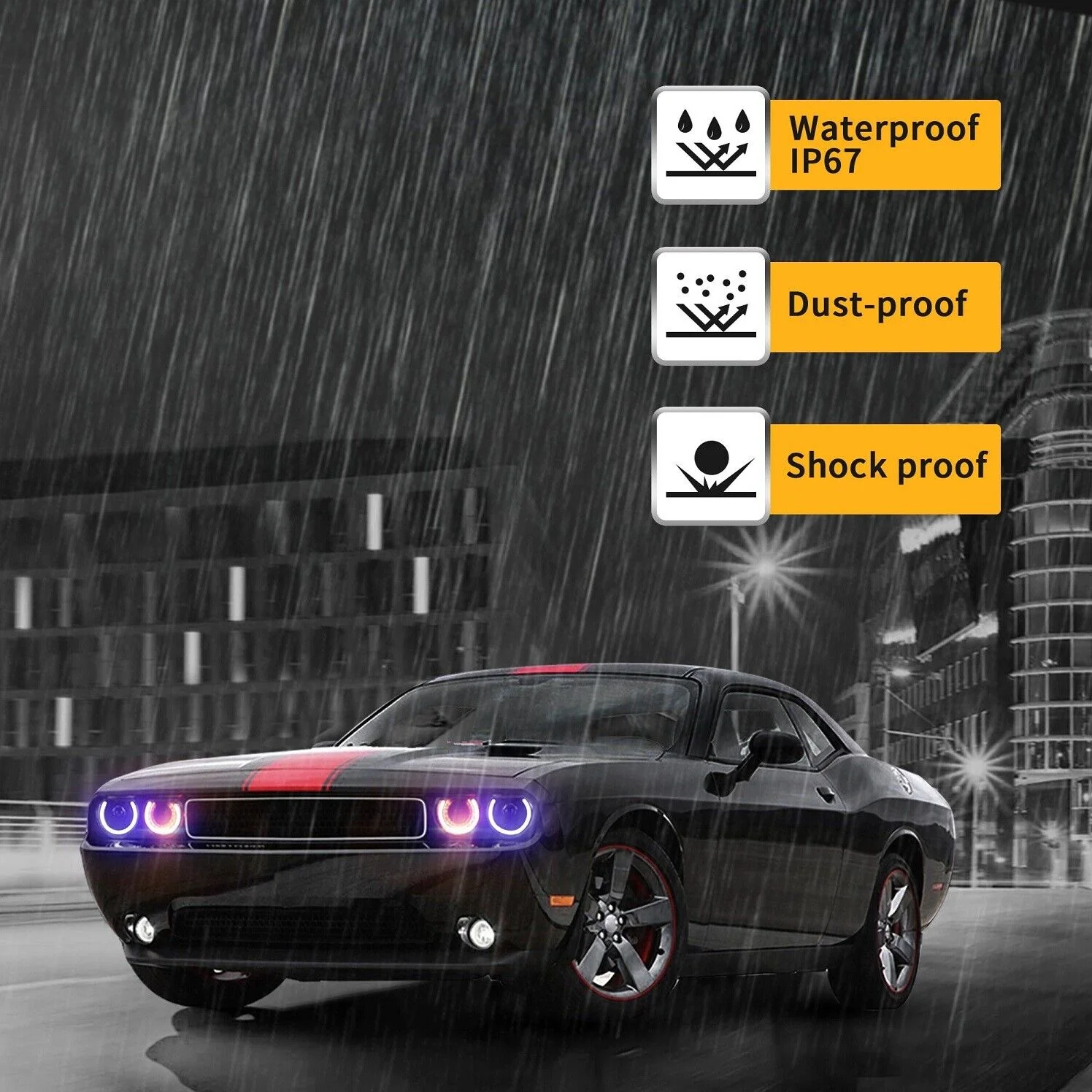 VLAND LED RGB Halo Headlights For 2008-2014 Dodge Challenger - Image 8