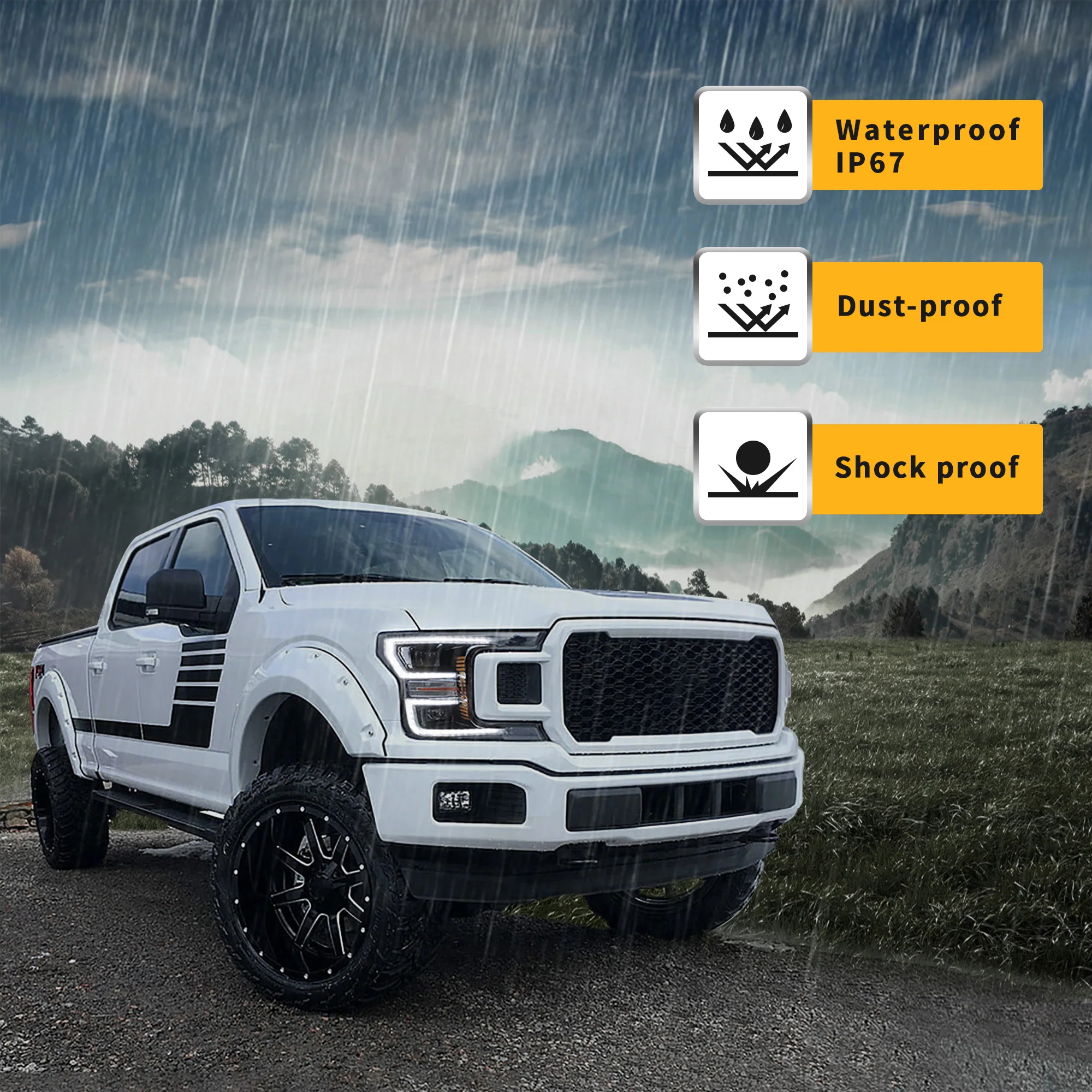 VLAND LED Headlights For 2018-2020 Ford F150 w/start-up animation - Image 8