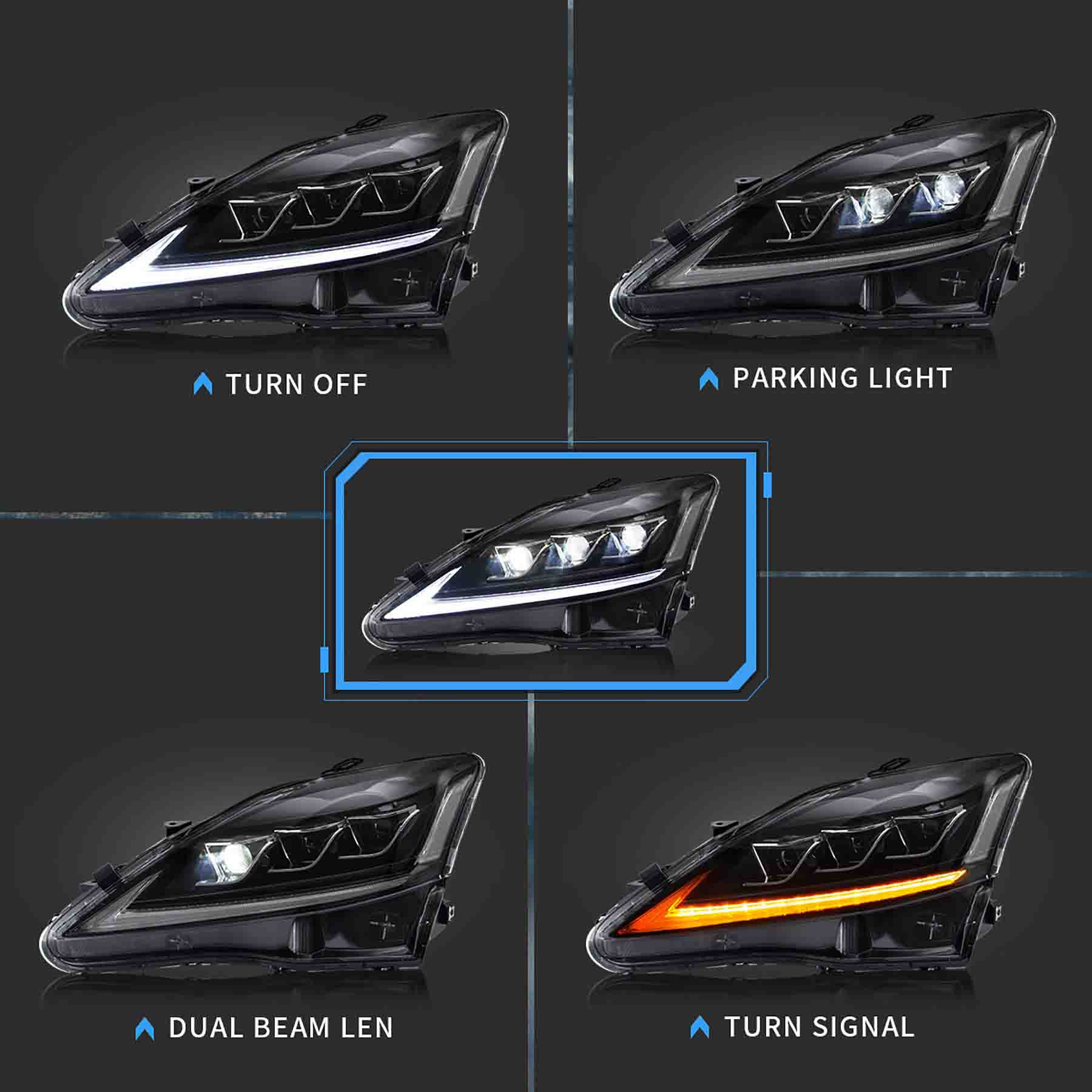 VLAND LED Headlights For 2006-2013 Lexus is250 is350 isf - Image 3