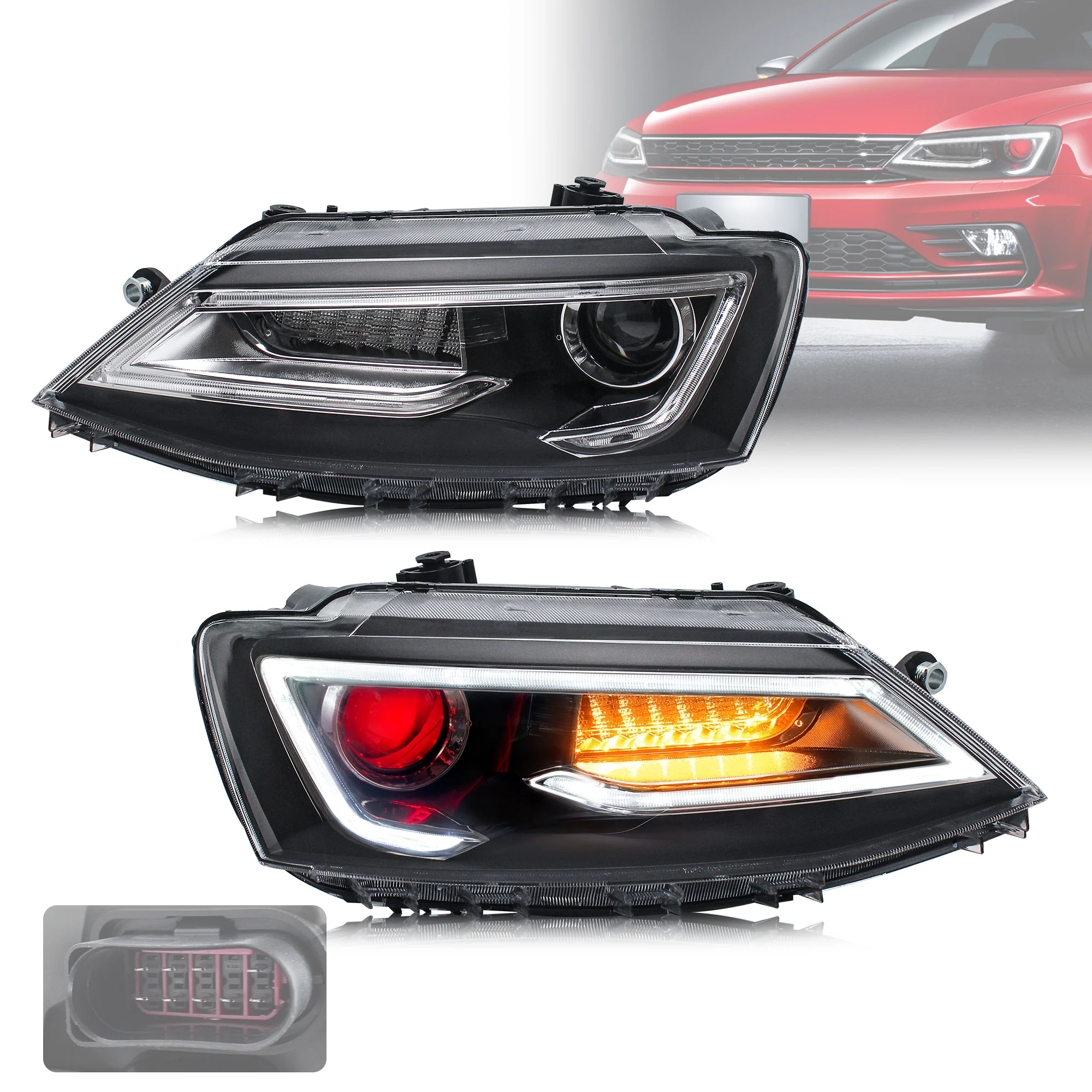 VLAND LED Headlights For 2011-2018 Volkswagen Jetta MK6 - Image 11
