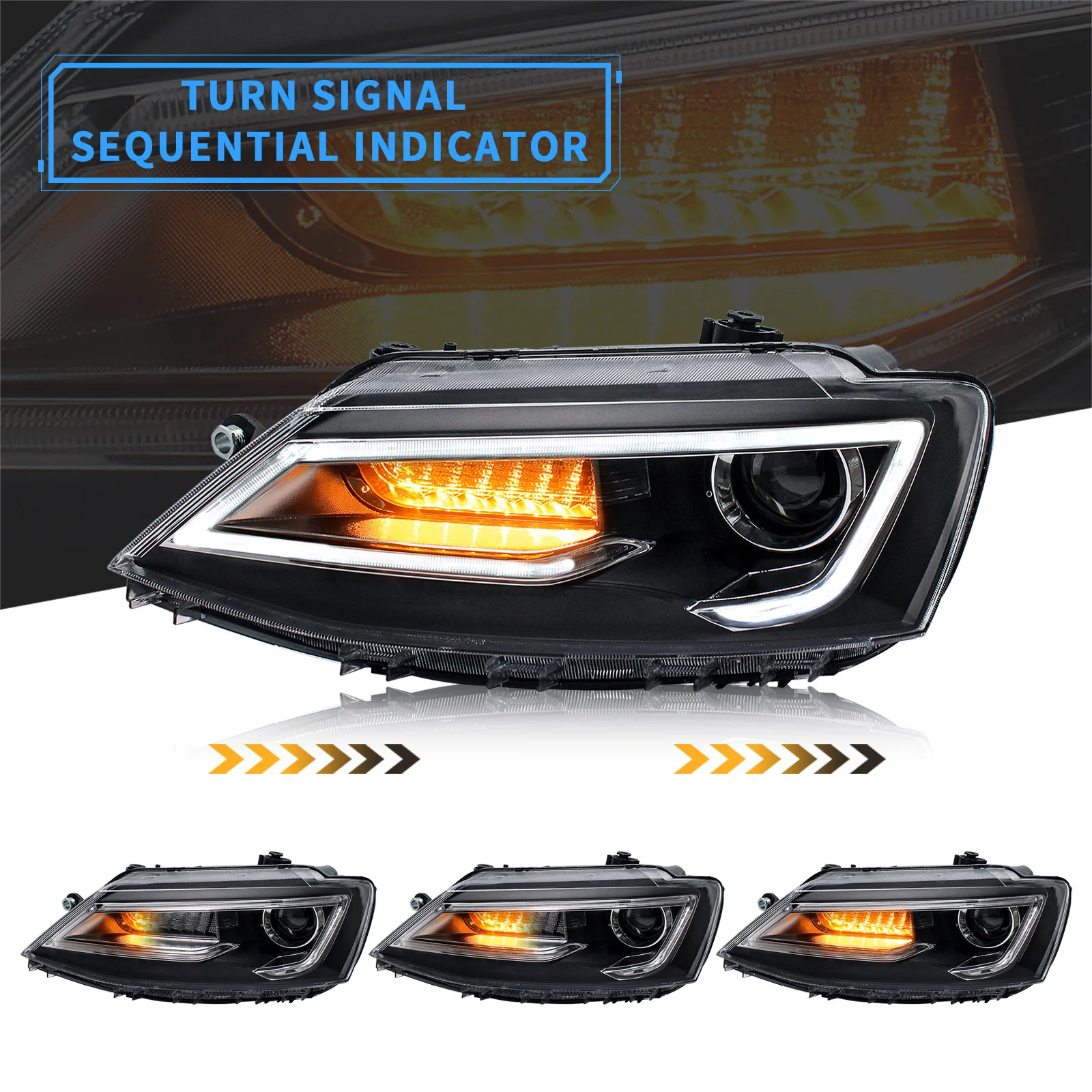 VLAND LED Headlights For 2011-2018 Volkswagen Jetta MK6 - Image 3