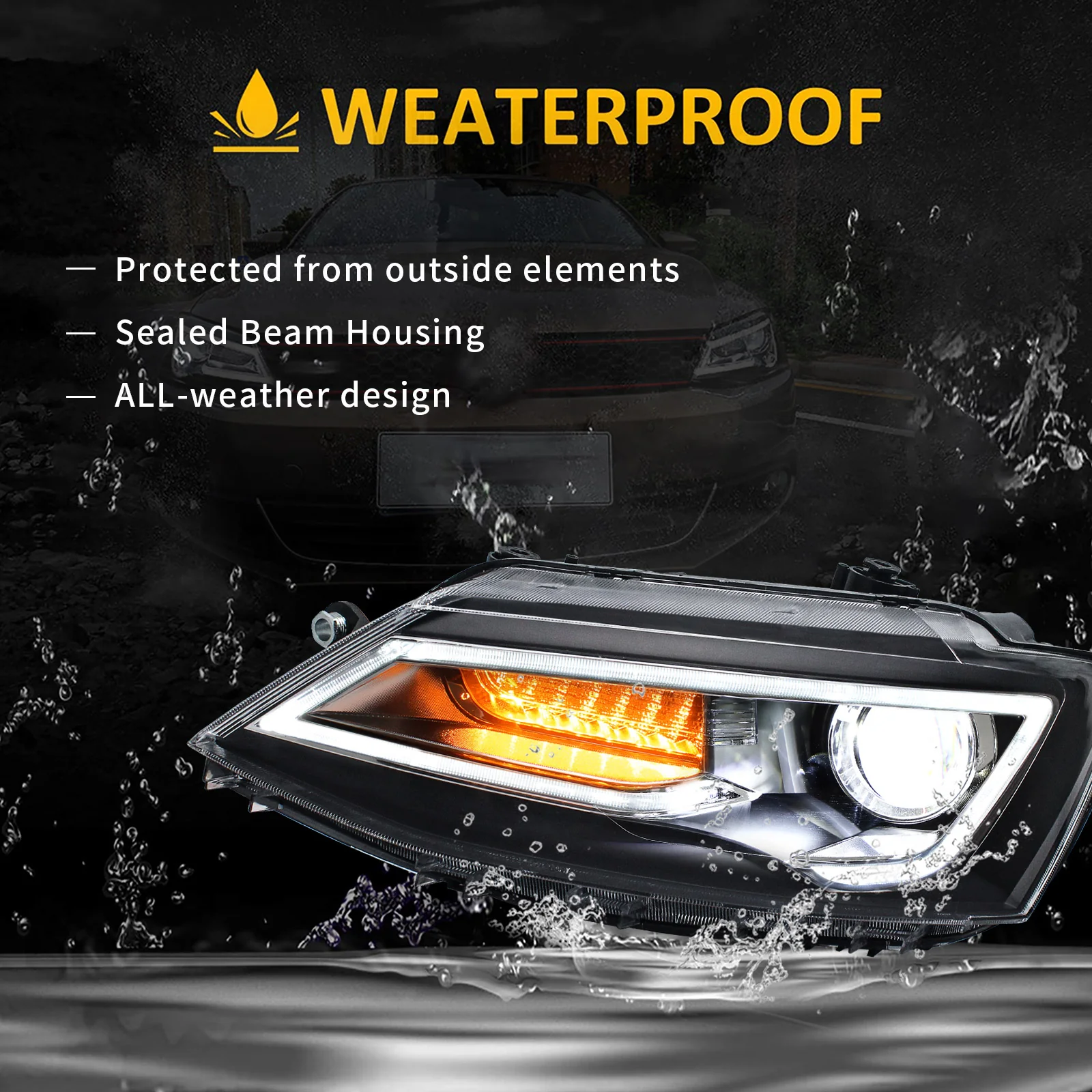 VLAND LED Headlights For 2011-2018 Volkswagen Jetta MK6 - Image 9