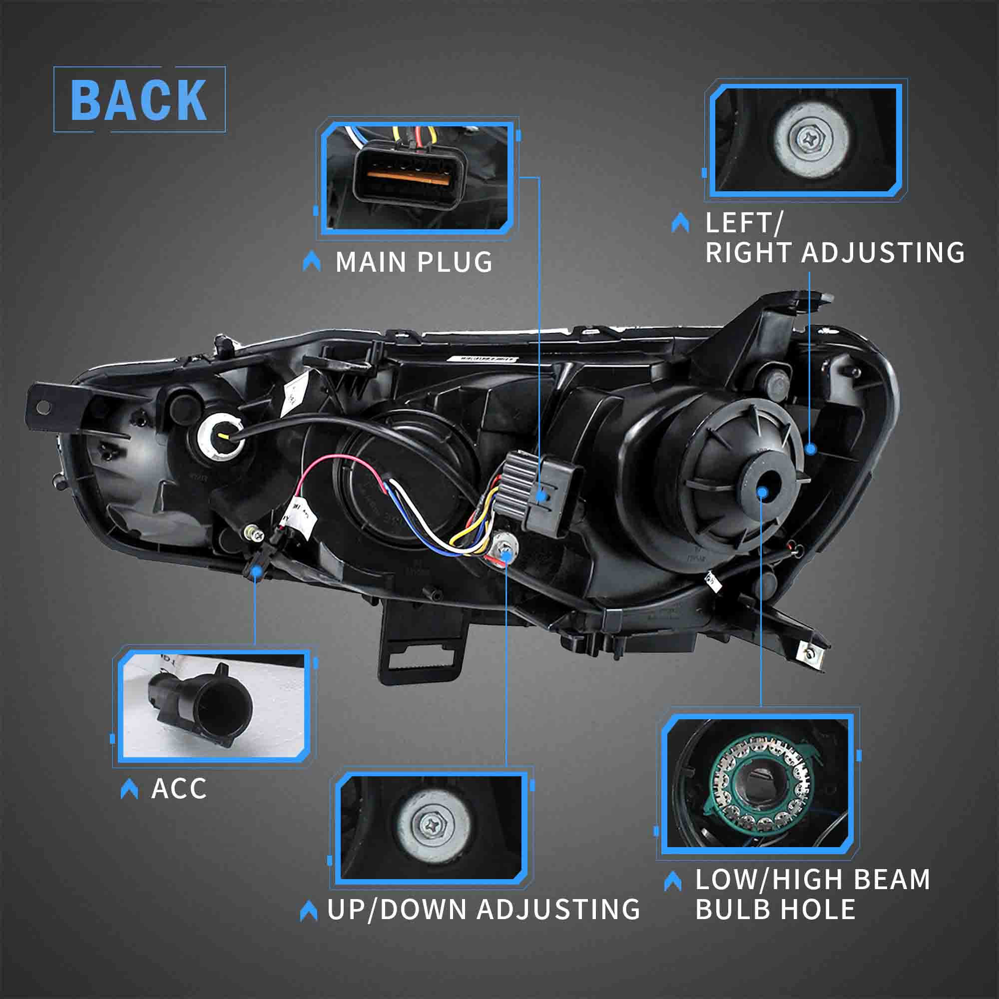 VLAND LED Headlights For 2008-2017 Mitsubishi Lancer GT/Evo X - Image 5