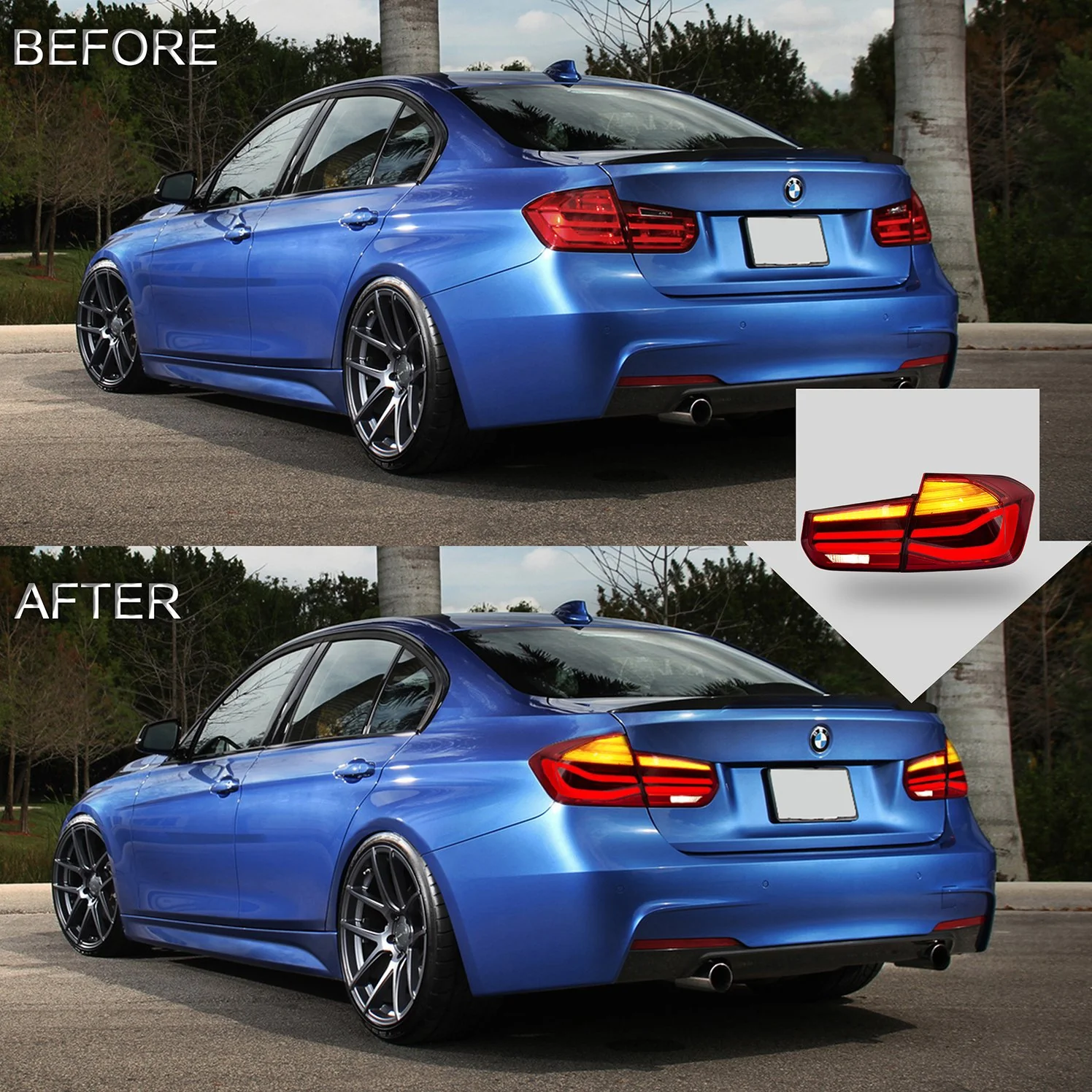 VLAND LED Tail Lights For 2012-2019 BMW 3Series F30 F80 M3 W/Sequential Turn Signal - Image 4