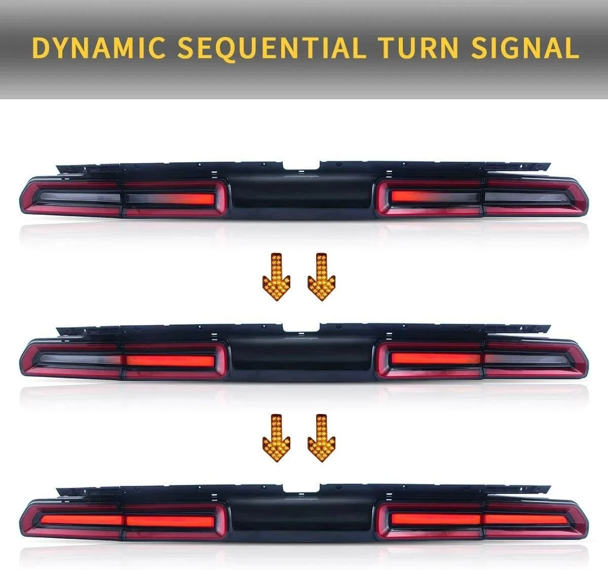 VLAND LED Taillights For Dodge Challenger 2008-2014 W/Sequential Red Turn Signals - Image 4