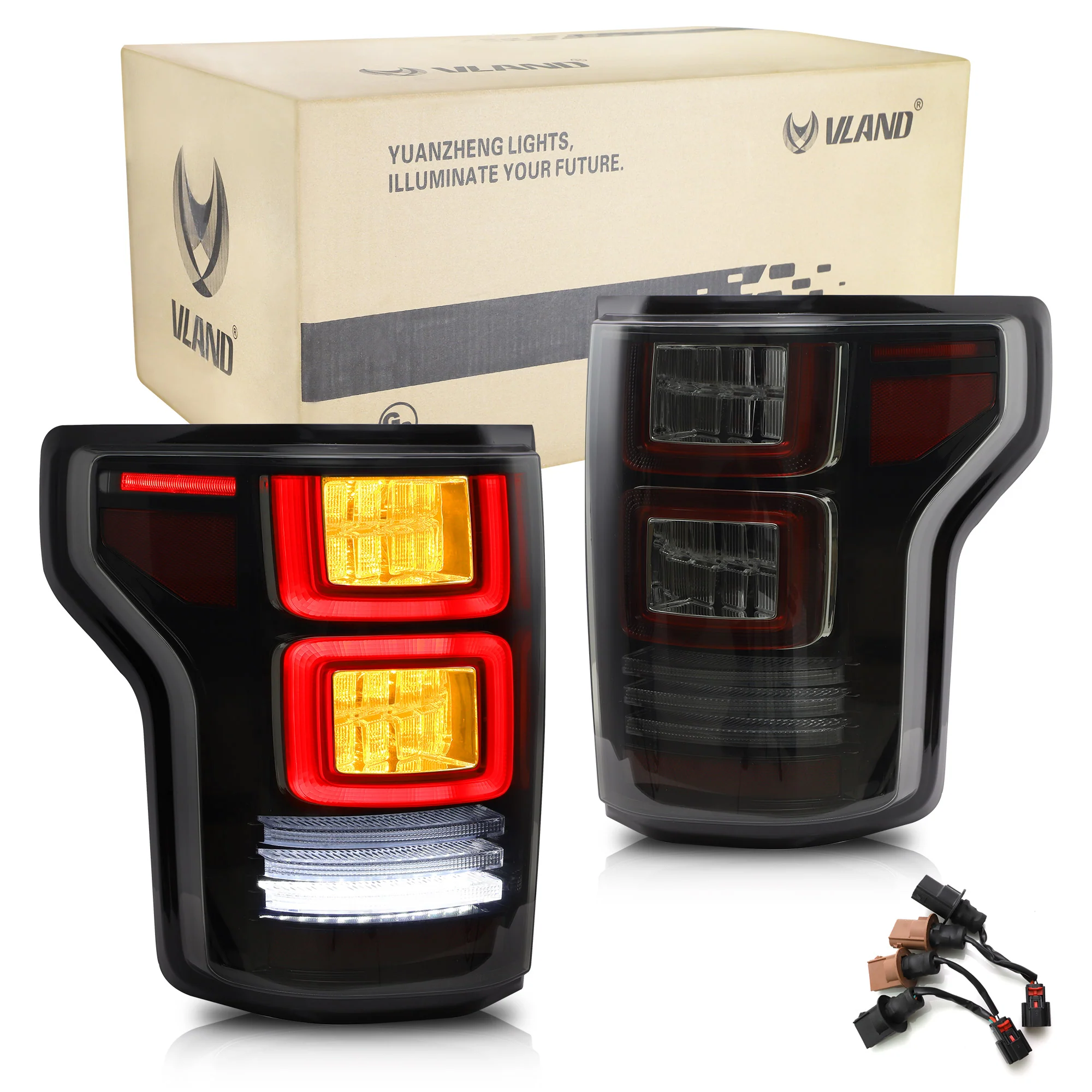 VLAND LED Tail Lights For Ford F150 2015-2020 Amber Turn Signal Aftermarket Rear Lamps - Image 2