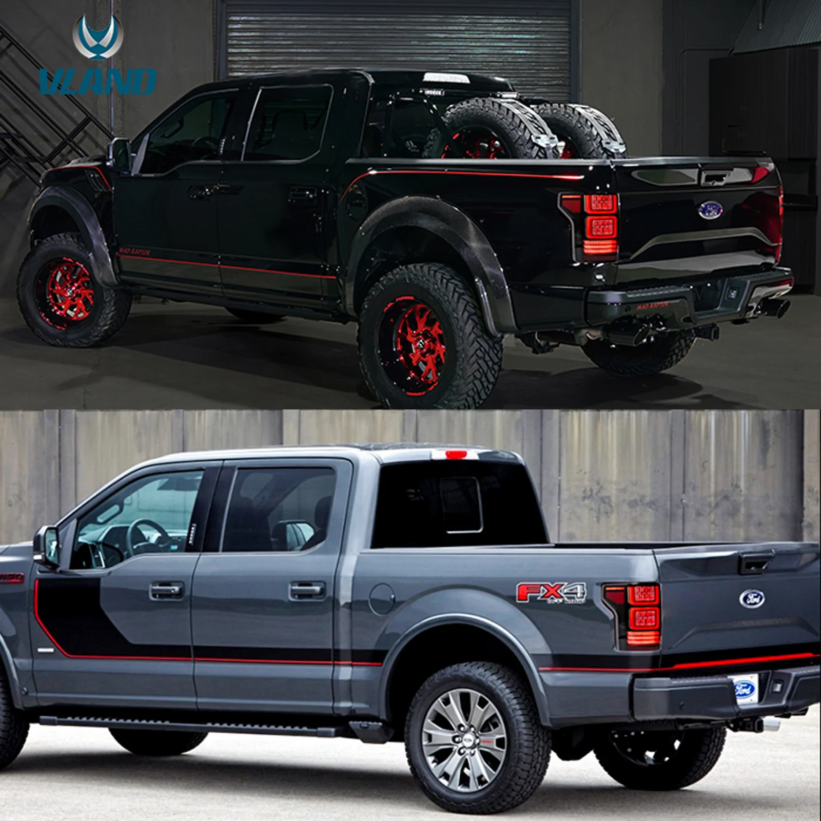 VLAND LED Tail Lights For Ford F150 2015-2020 Amber Turn Signal Aftermarket Rear Lamps - Image 6