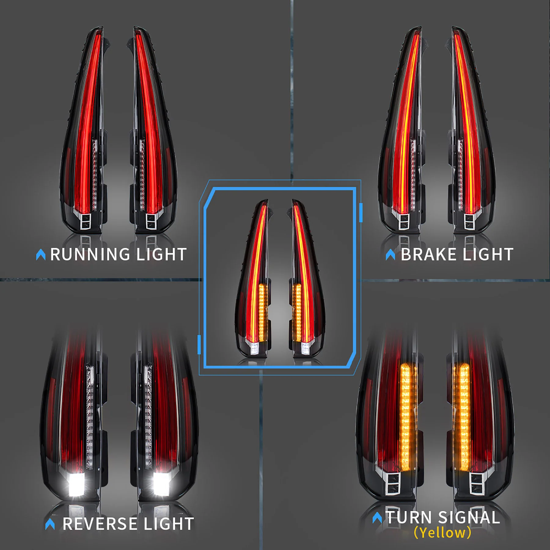VLAND LED Taillights For 2007-2014 Chevrolet Suburban/Tahoe & GMC Yukon - Image 3