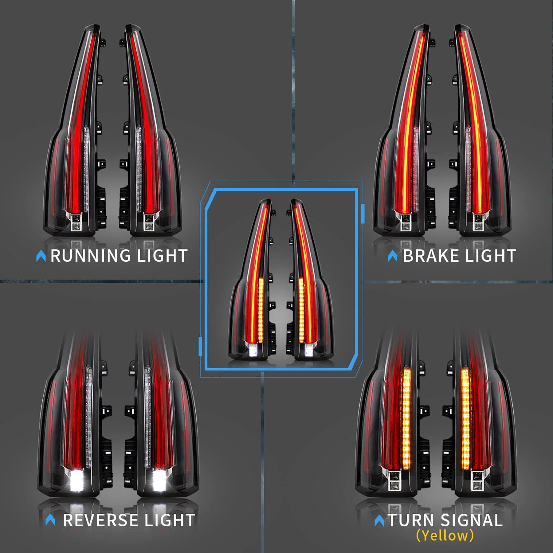 VLAND LED Tail Lights For GMC Yukon/XL 2015-2020 - Image 3