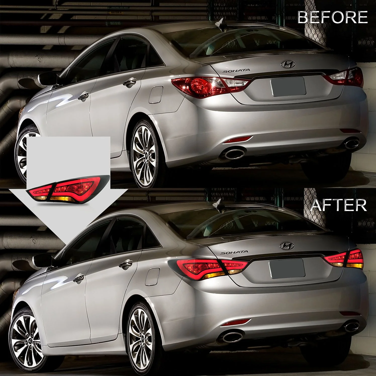 VLAND Rear Lamps For Hyundai Sonata 2011-2014 6th Gen Aftermarket Tail lights Assembly - Image 4