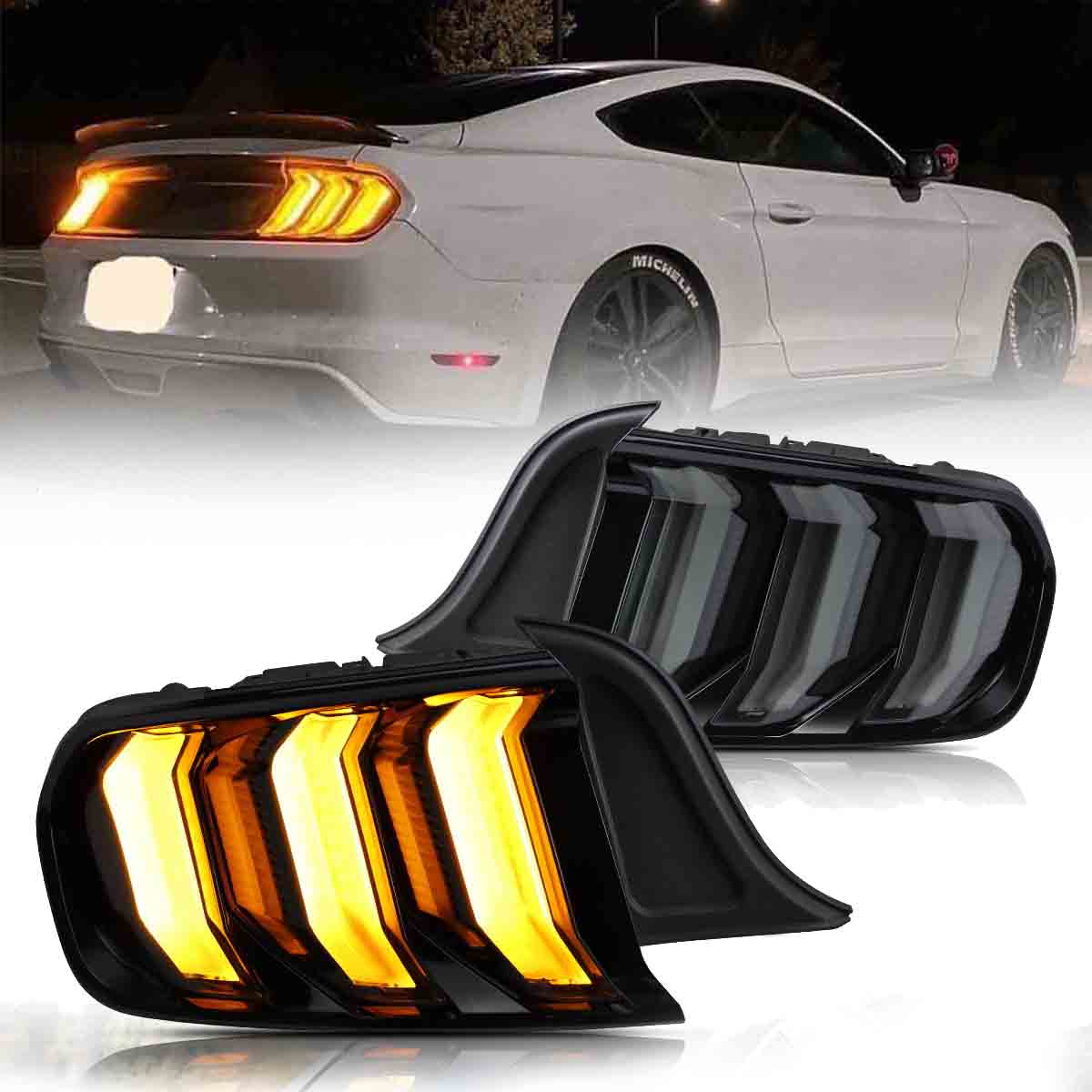 VLAND LED Taillights For 2015-2023 Ford Mustang S550 w/5 Modes Turn Signal - Image 5
