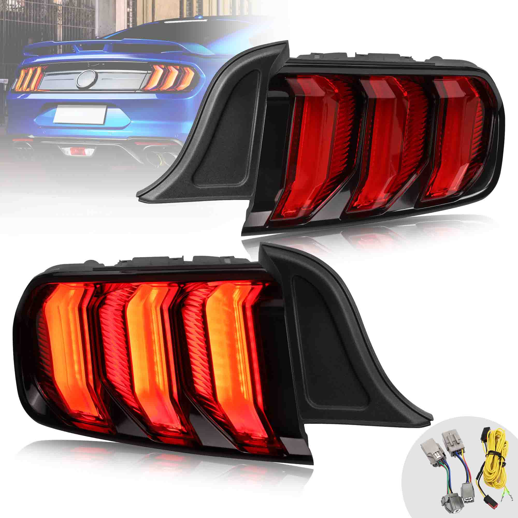 VLAND LED Taillights For 2015-2023 Ford Mustang S550 w/5 Modes Turn Signal - Image 6