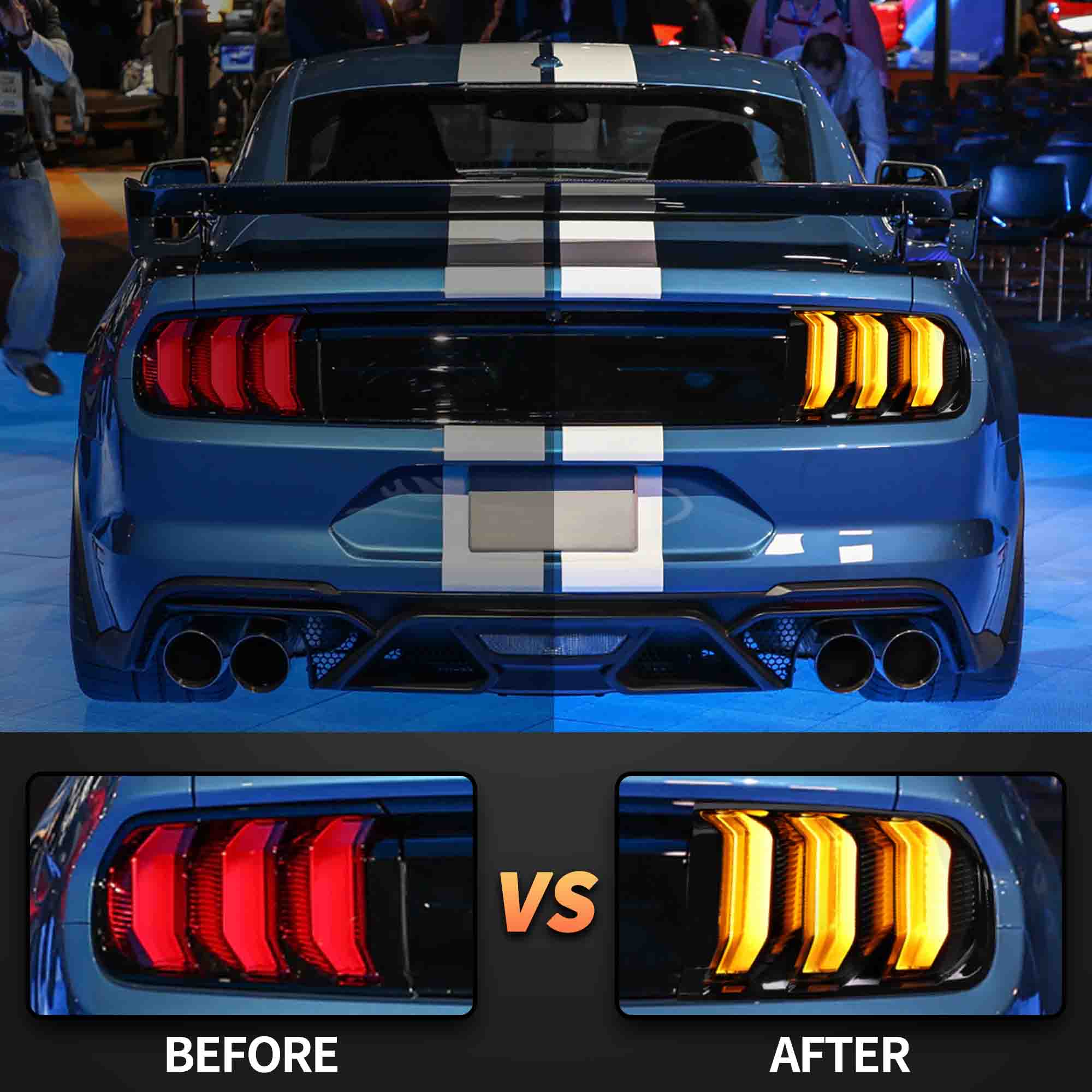 VLAND LED Taillights For 2015-2023 Ford Mustang S550 w/5 Modes Turn Signal - Image 8