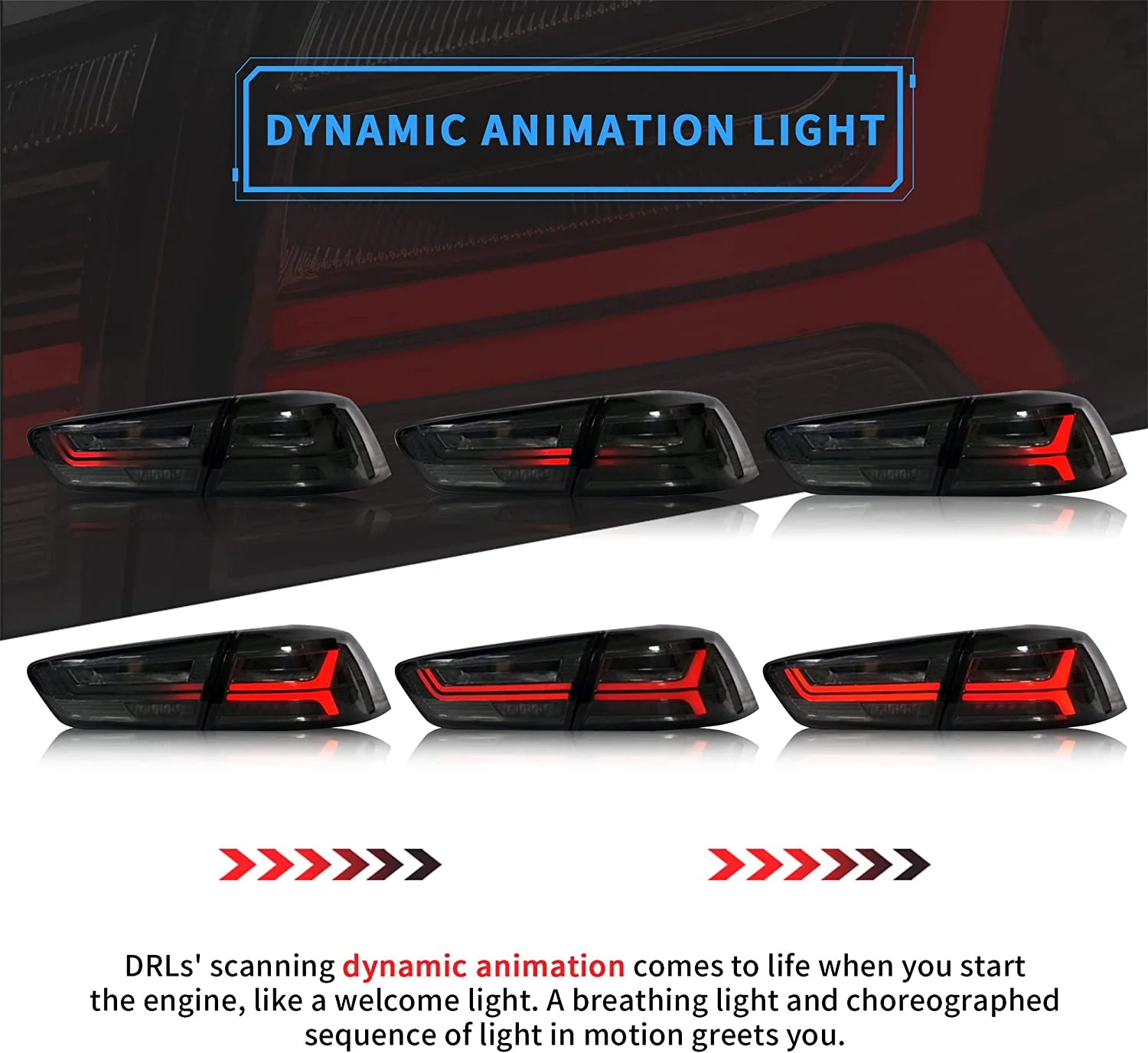 VLAND LED Taillights For 2008-2017 Mitsubishi Lancer Rear Lights Assembly - Image 3